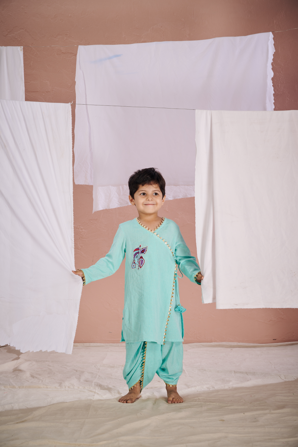 BLUE KRISHNA DHOTI SET