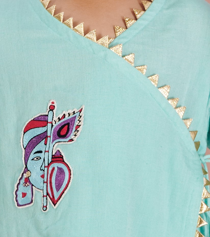 BLUE KRISHNA DHOTI SET