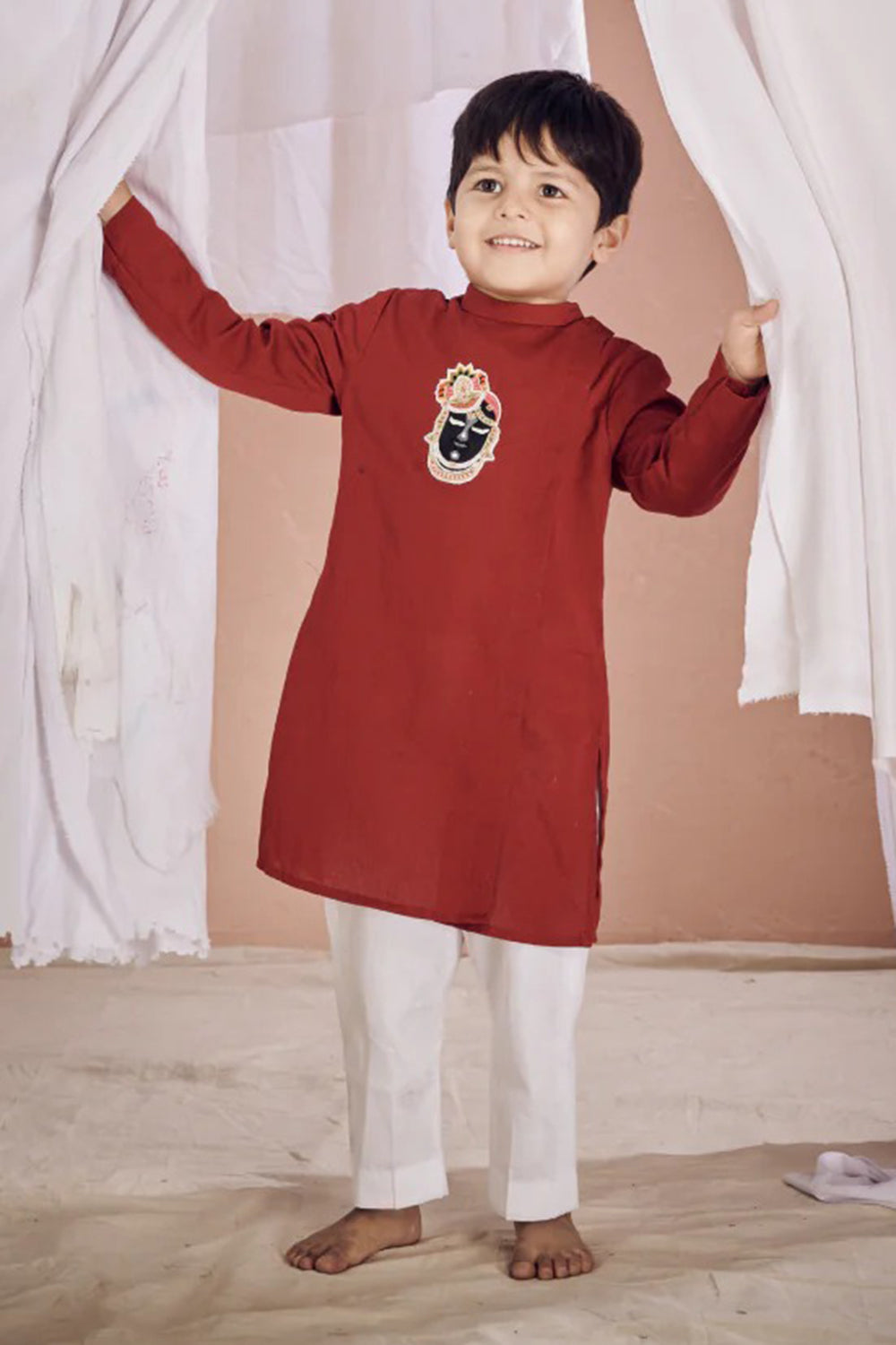 MAROON SRINATHJI KURTA SET