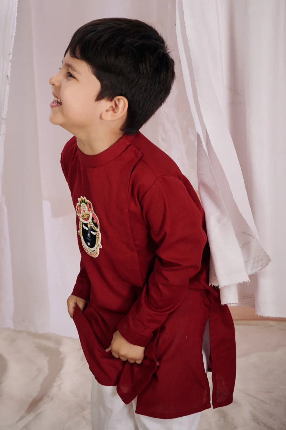 MAROON SRINATHJI KURTA SET