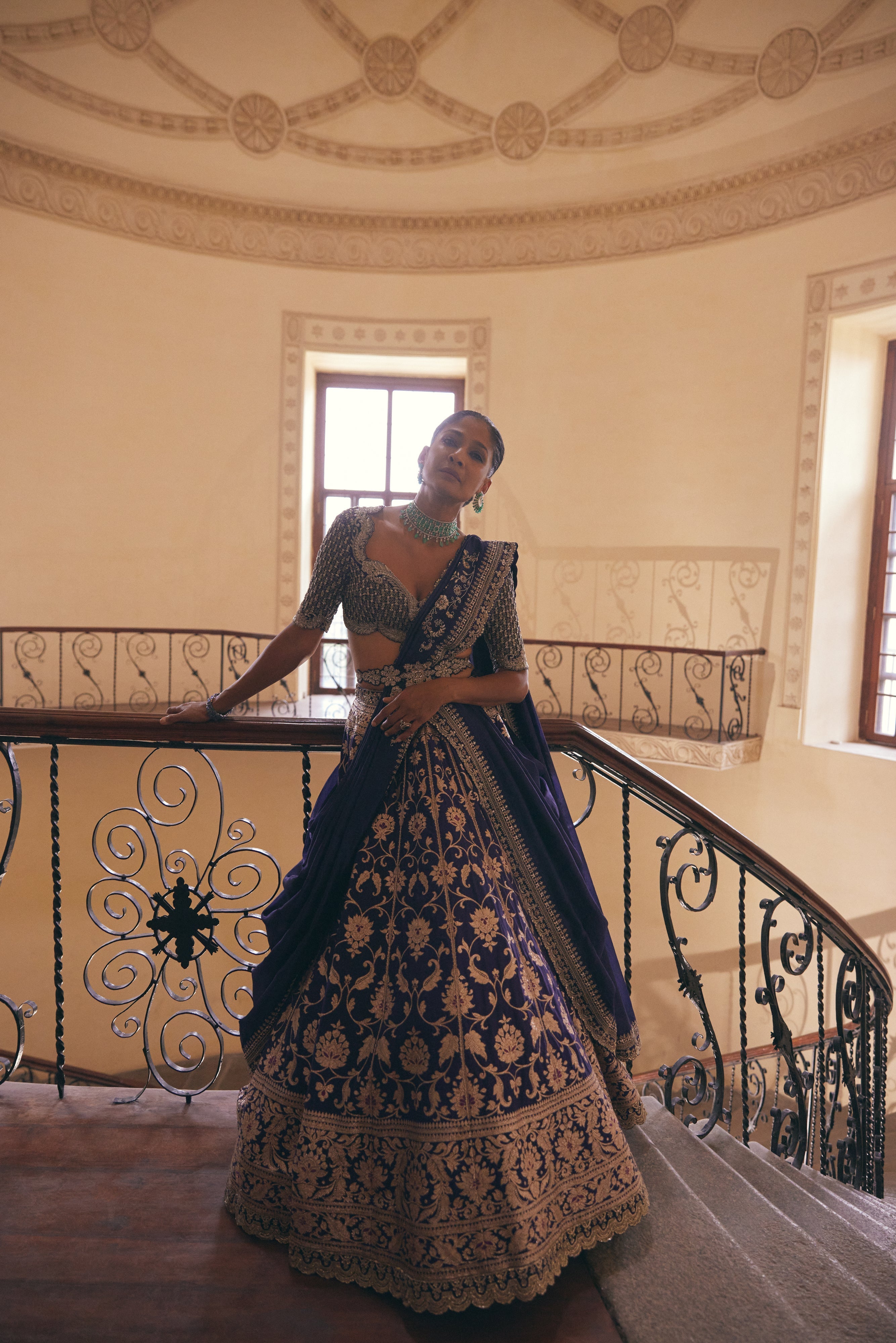 Banaras Purple Lehenga Set