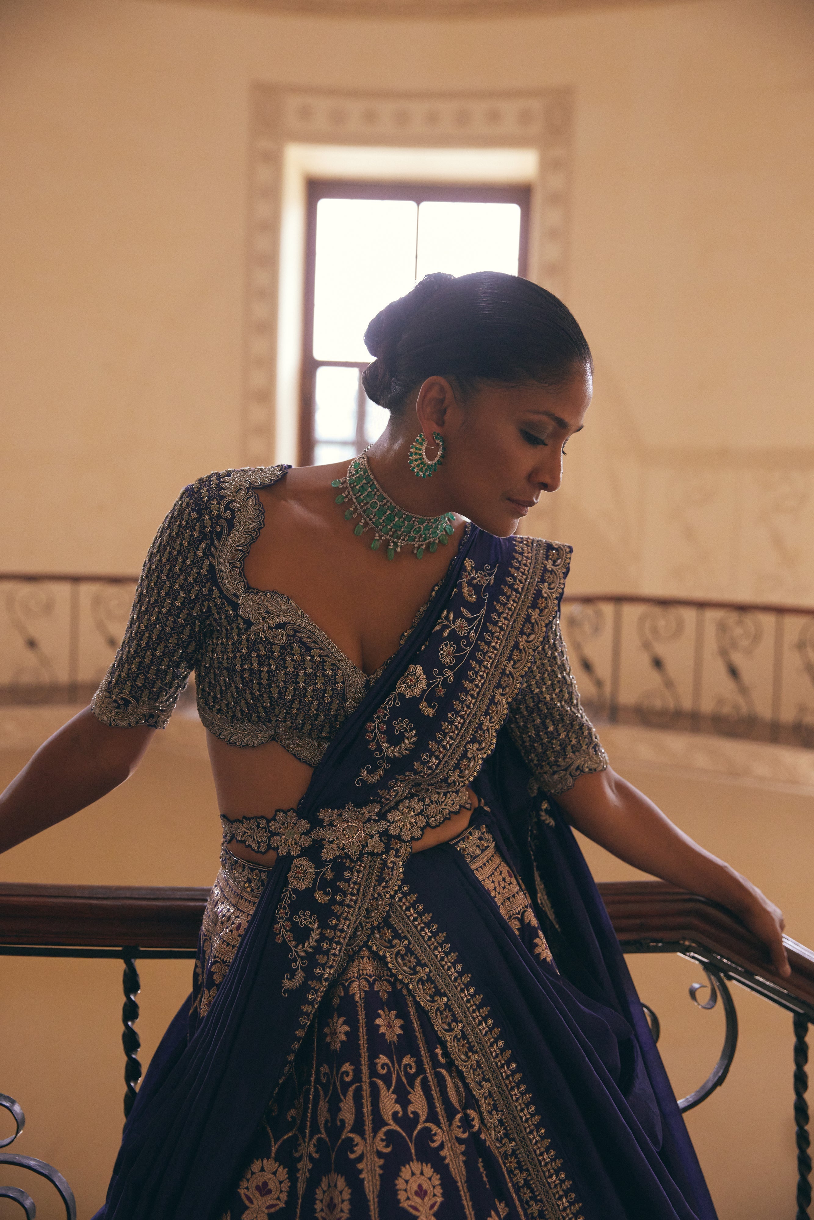 Banaras Purple Lehenga Set