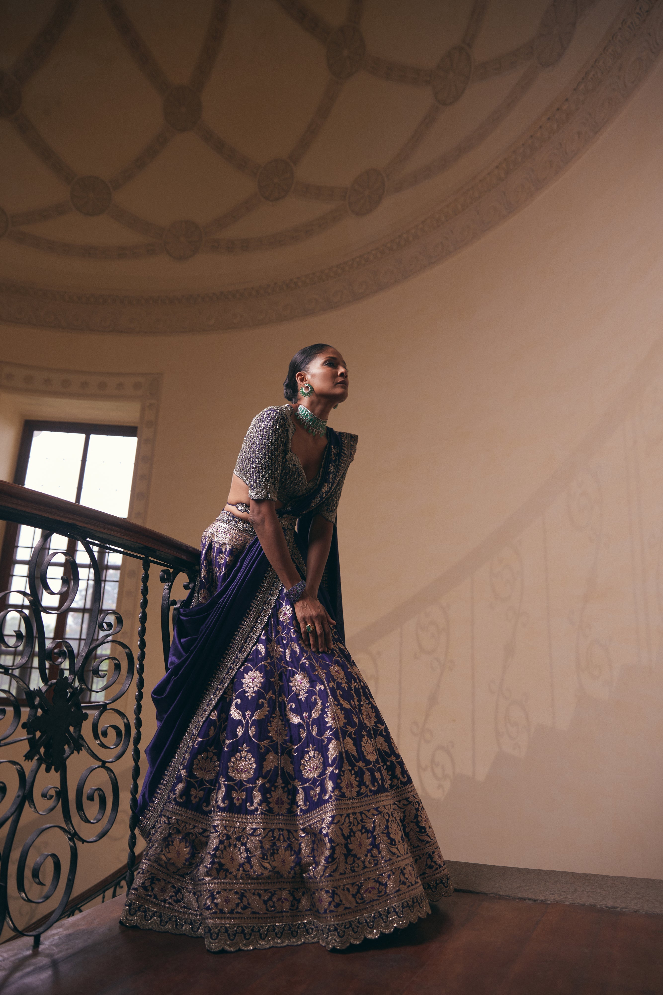 Banaras Purple Lehenga Set