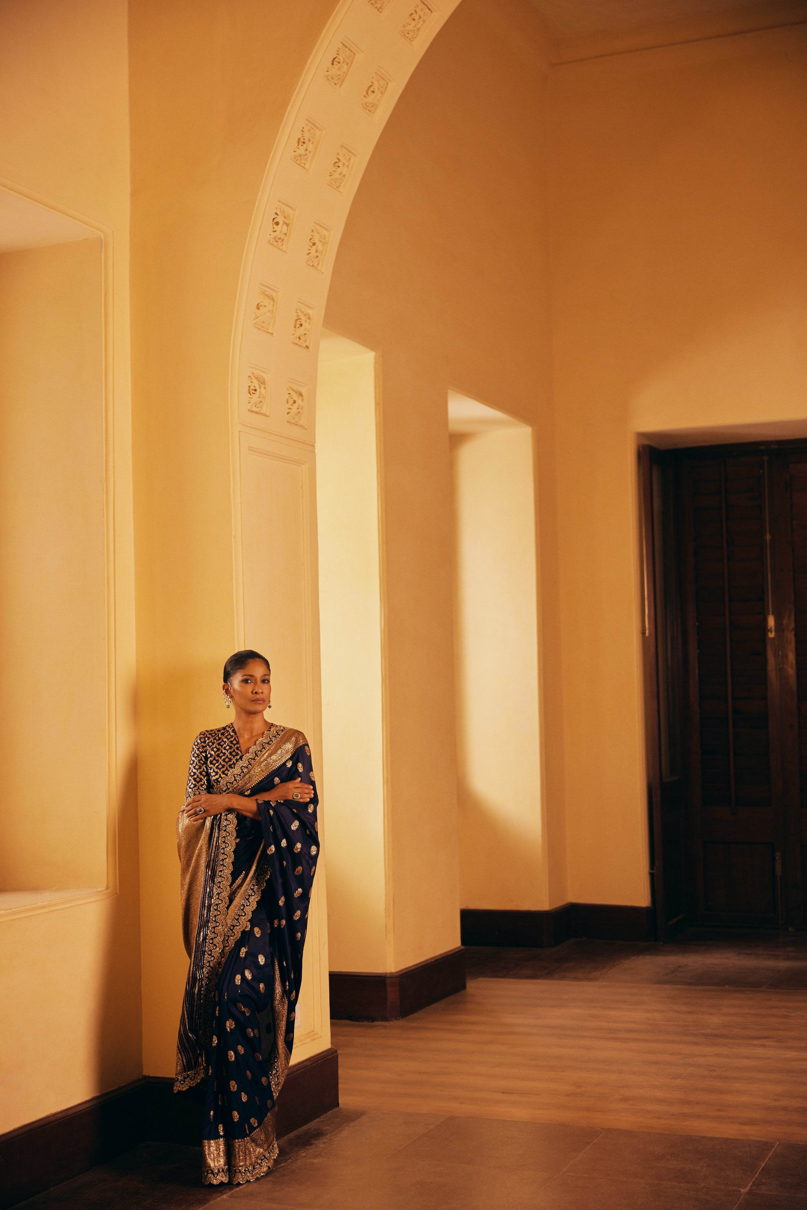 Banaras Purple Saree Set