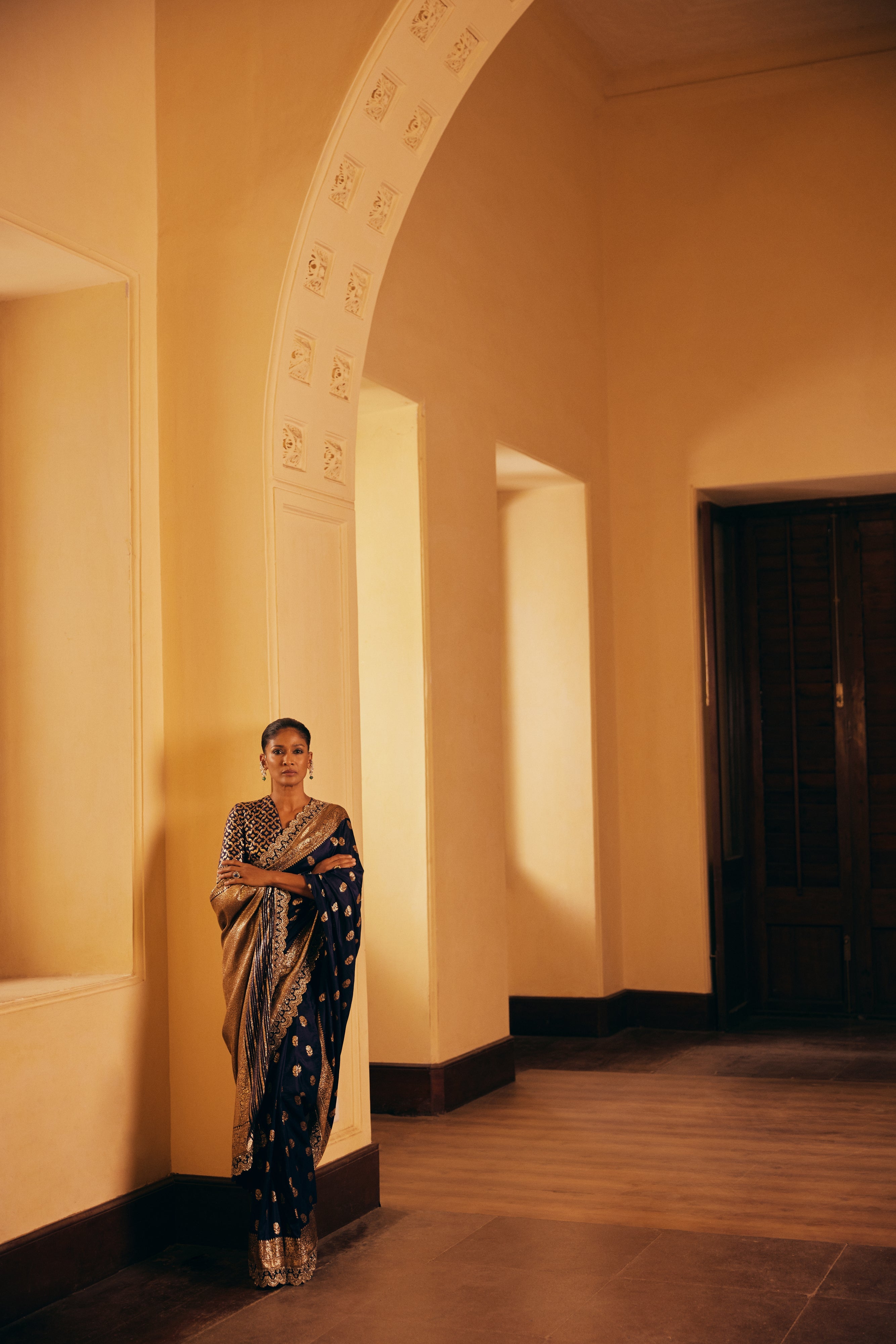 Banaras Purple Saree Set