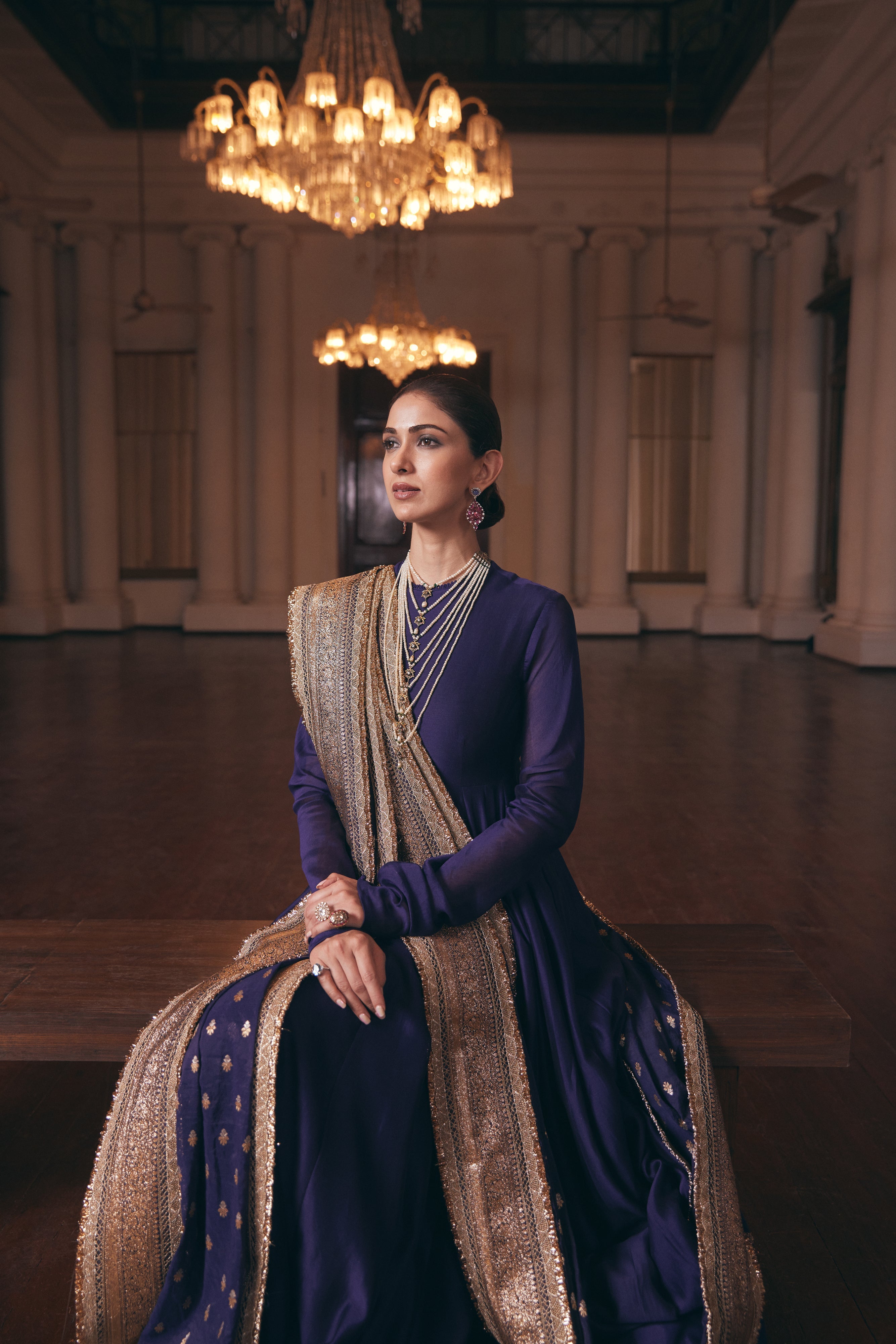 Purple Anarkali Set