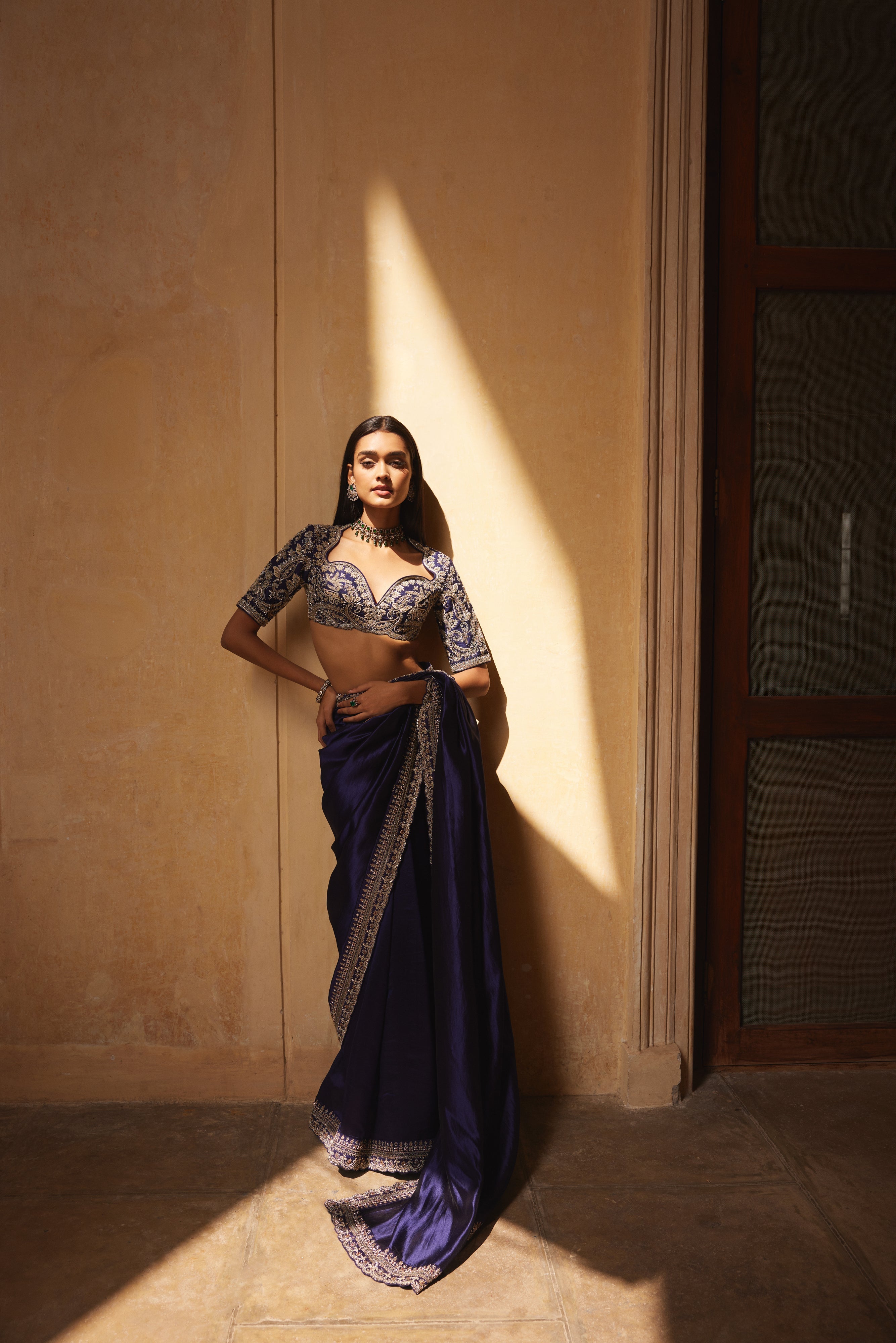 Purple Saree Set
