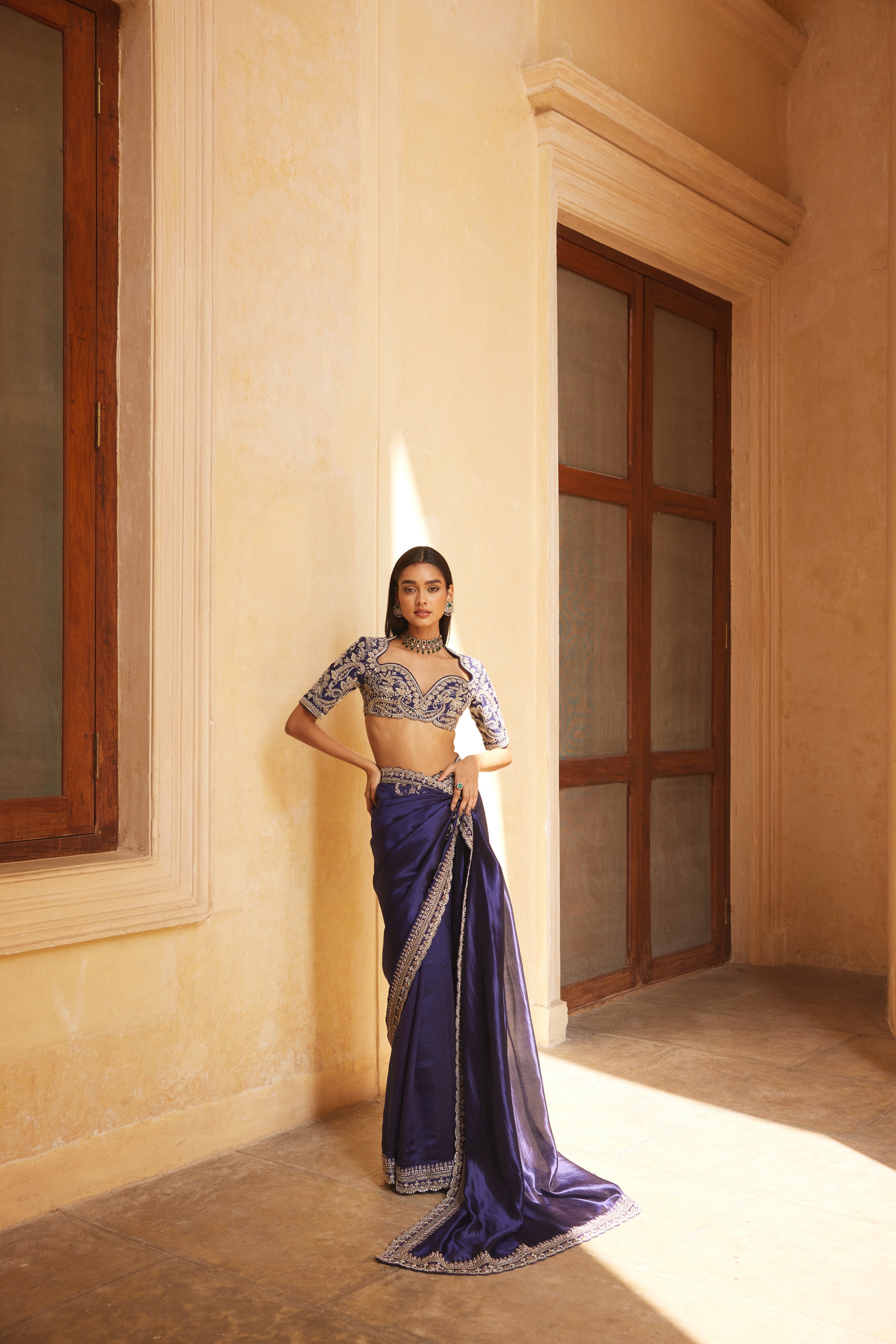 Purple Saree Set