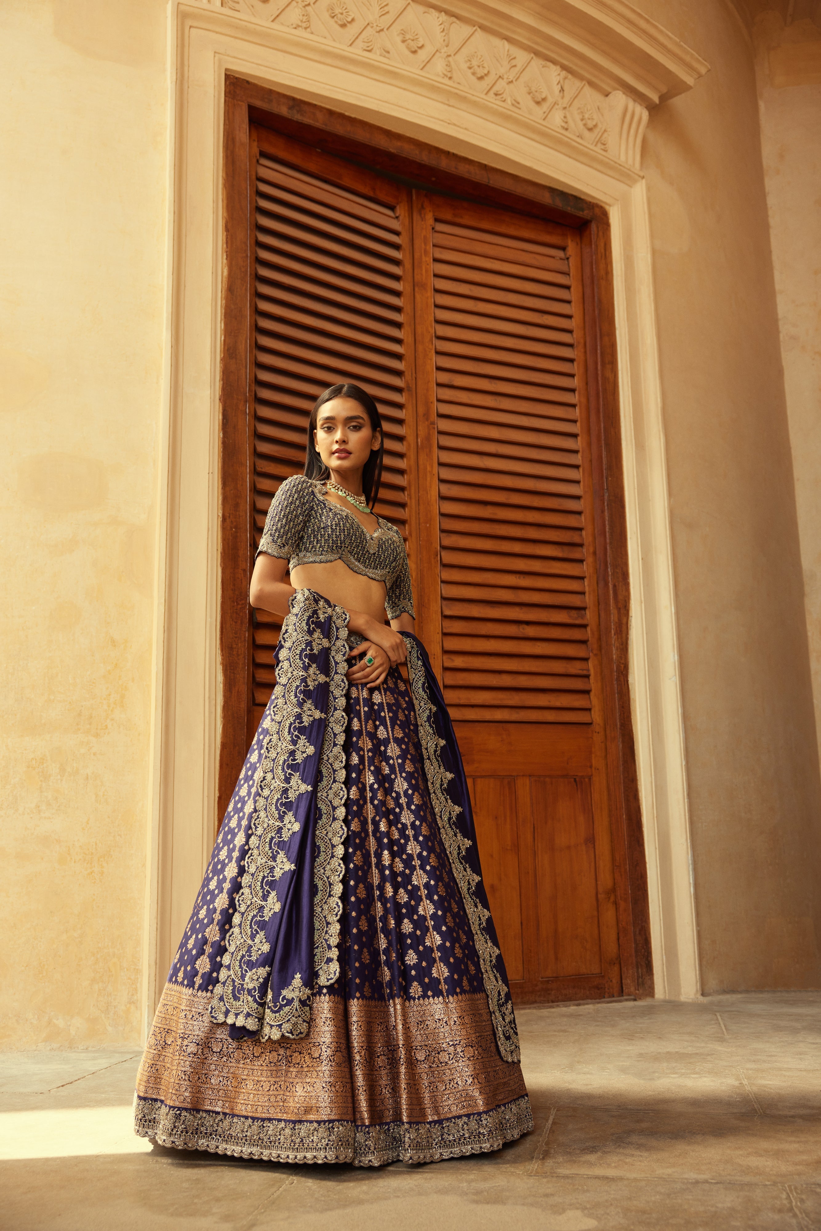 Purple Banaras Lehenga Set
