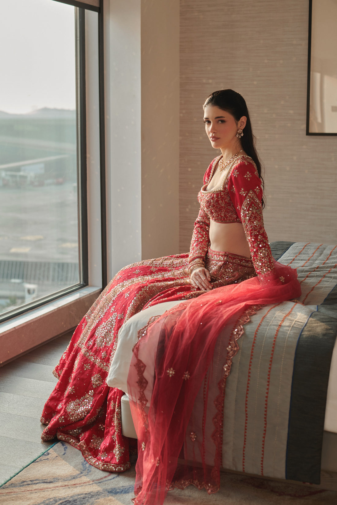 CY Jigar & Nikita Aayna Lehenga Set Side 1