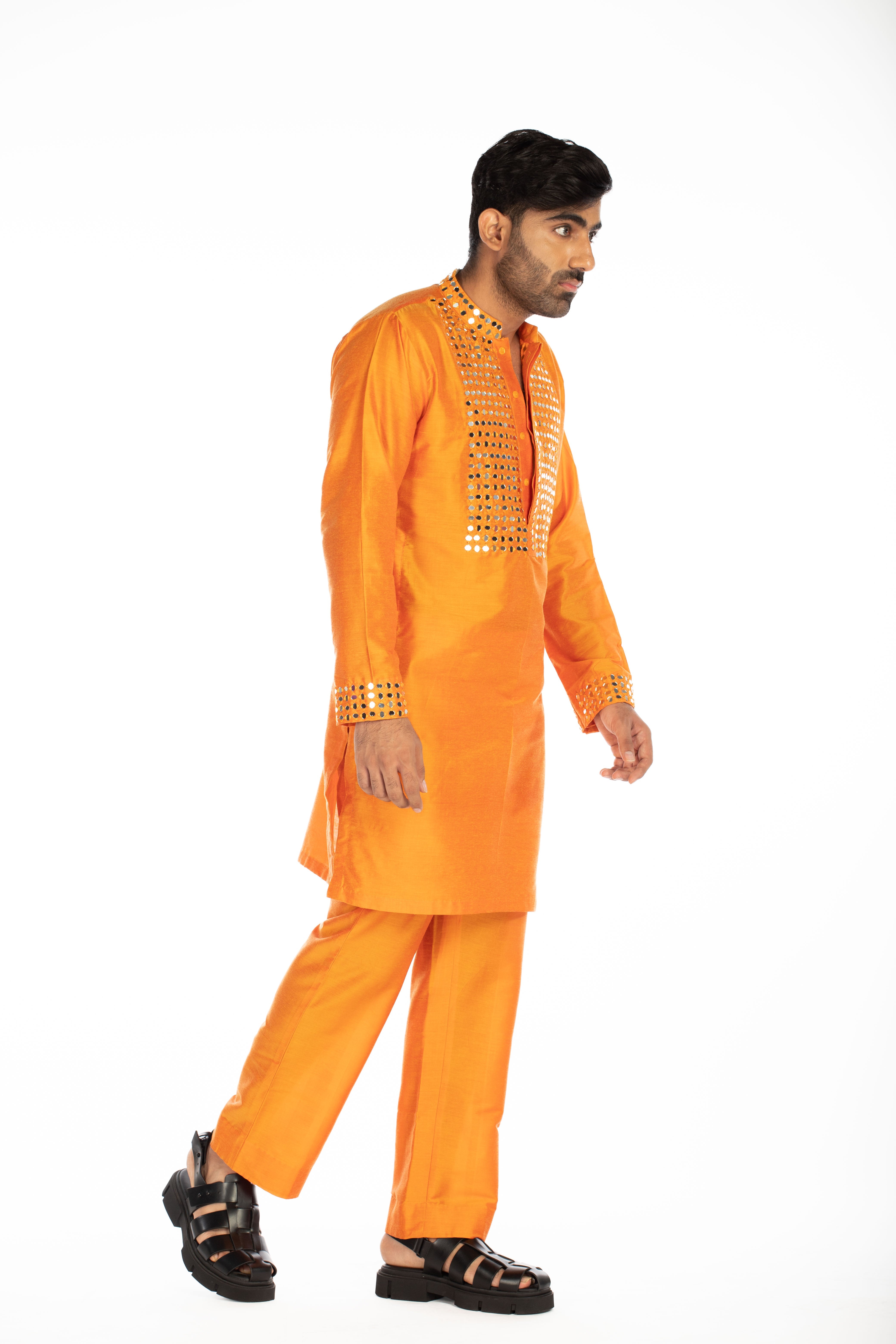 Orange Embroidered Set