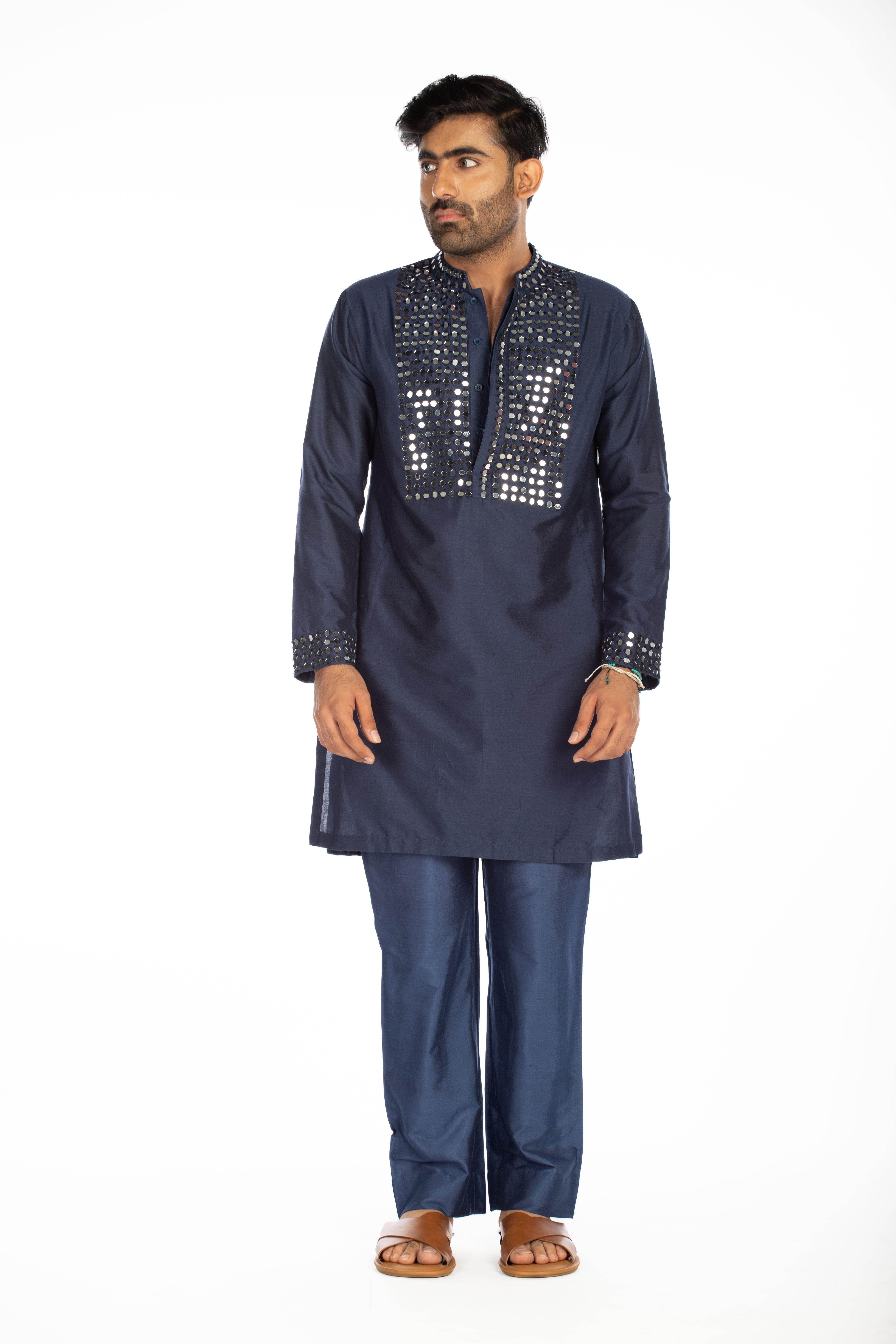 Copper Blue Embroidered Set