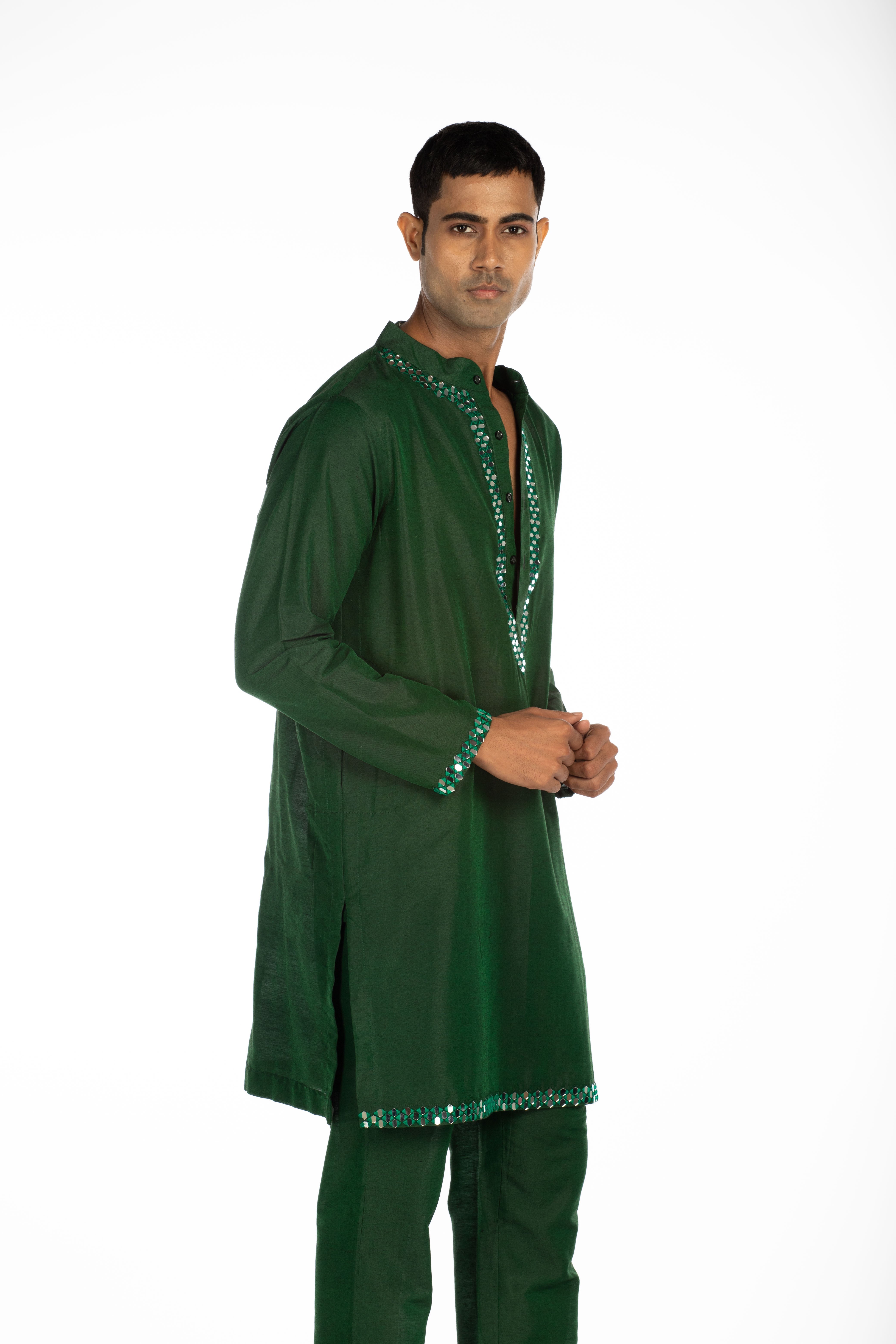 Green Embroidered Set
