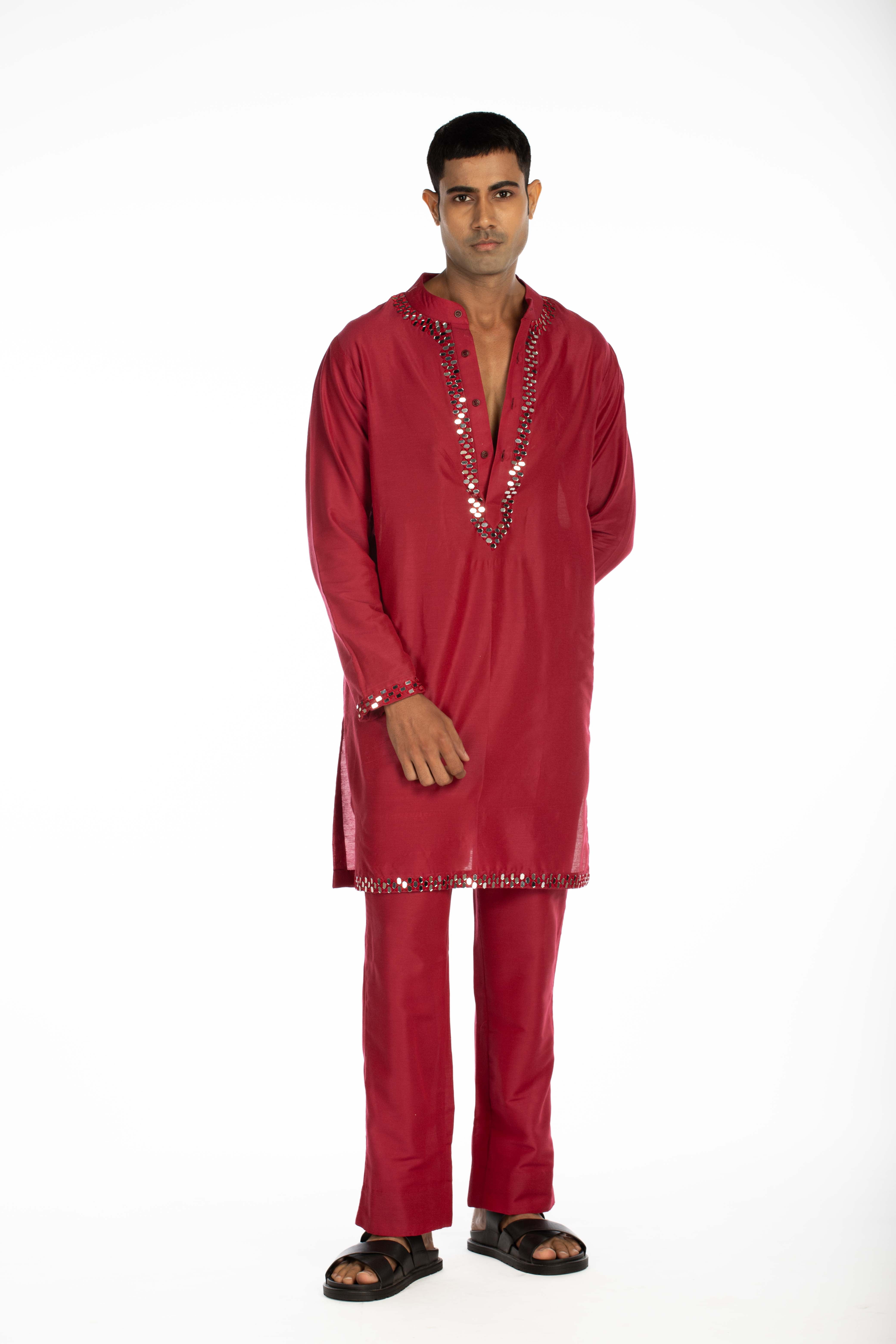 Maroon Embroidered Set