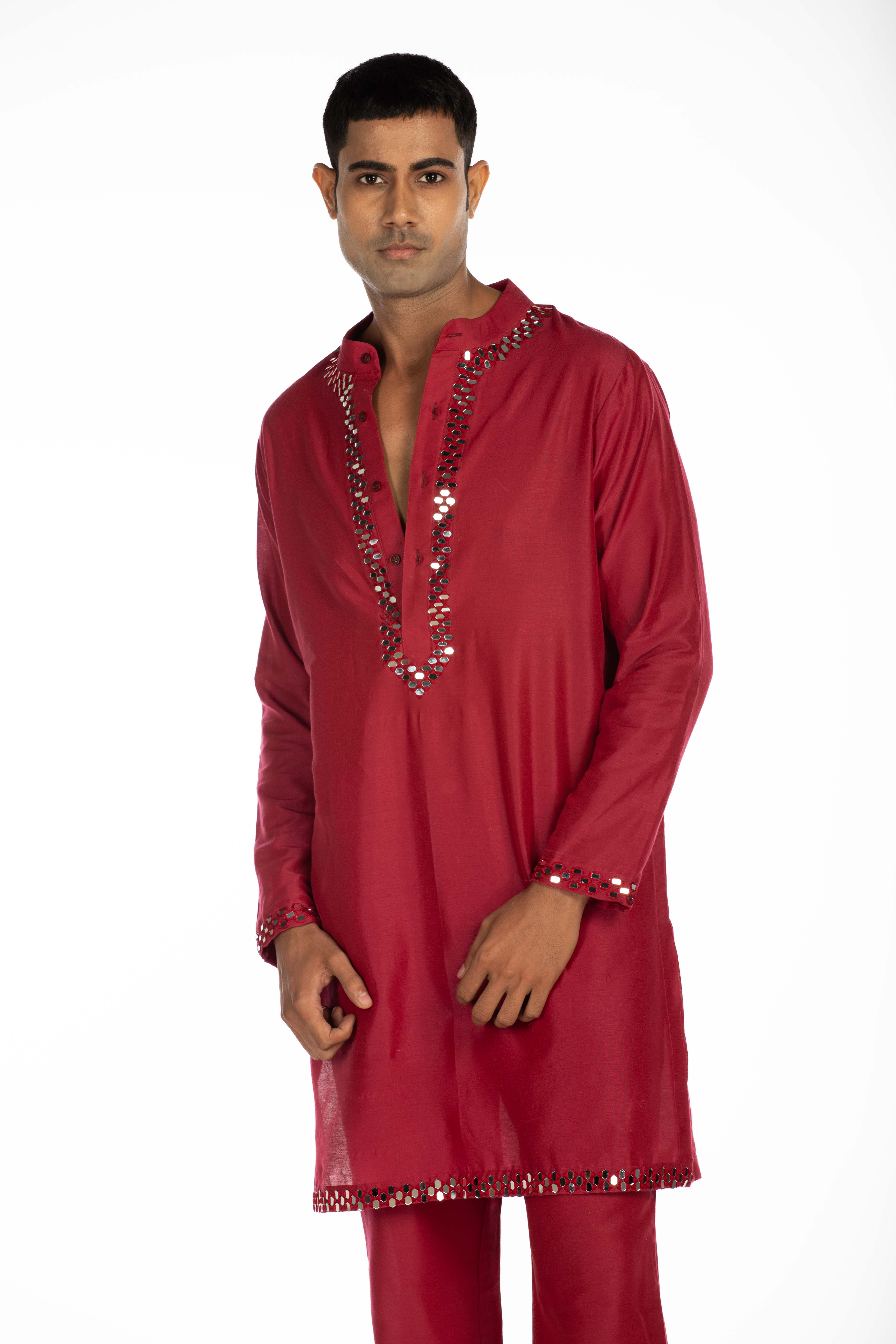 Maroon Embroidered Set