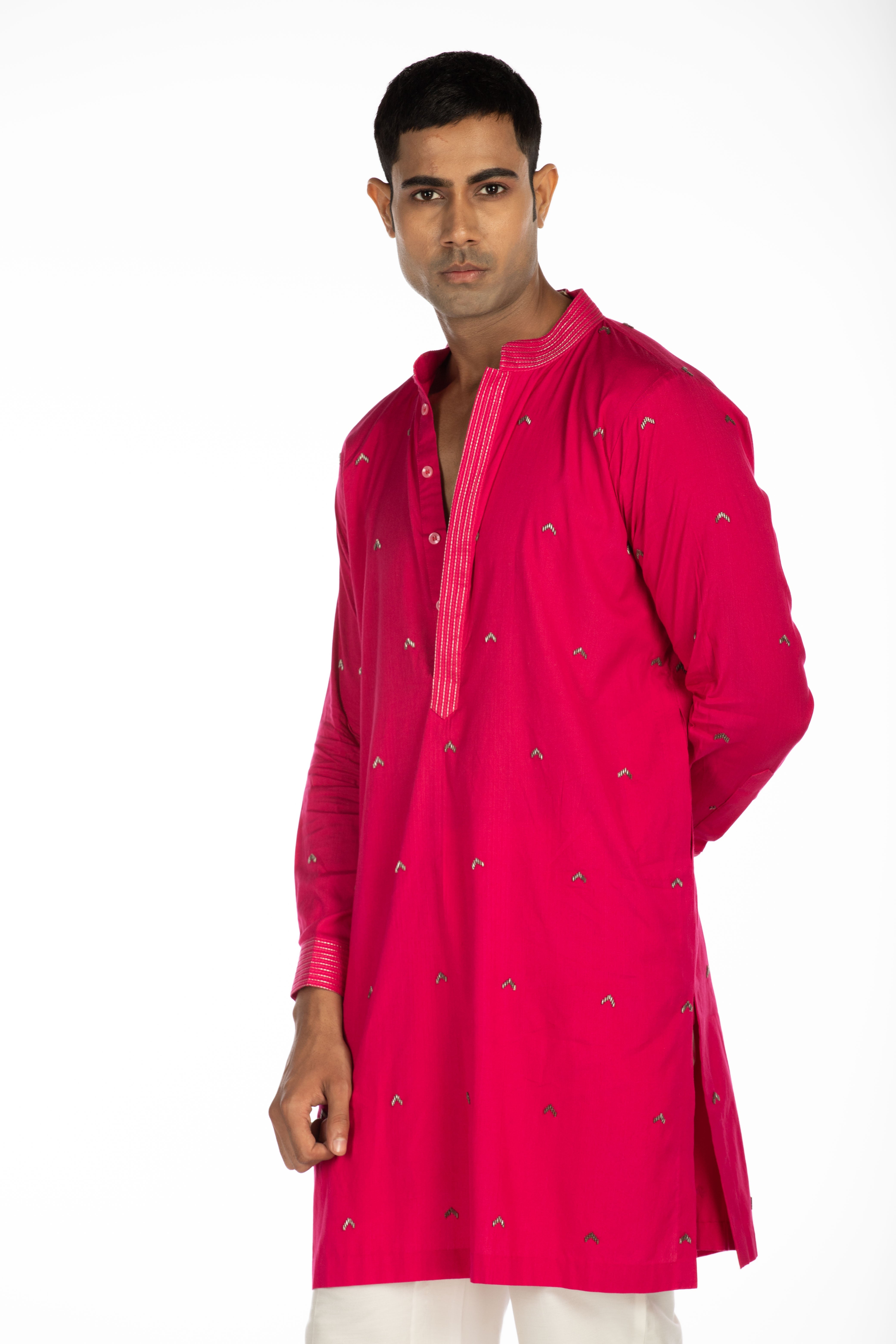 Fuschia Pink Embroidered Set