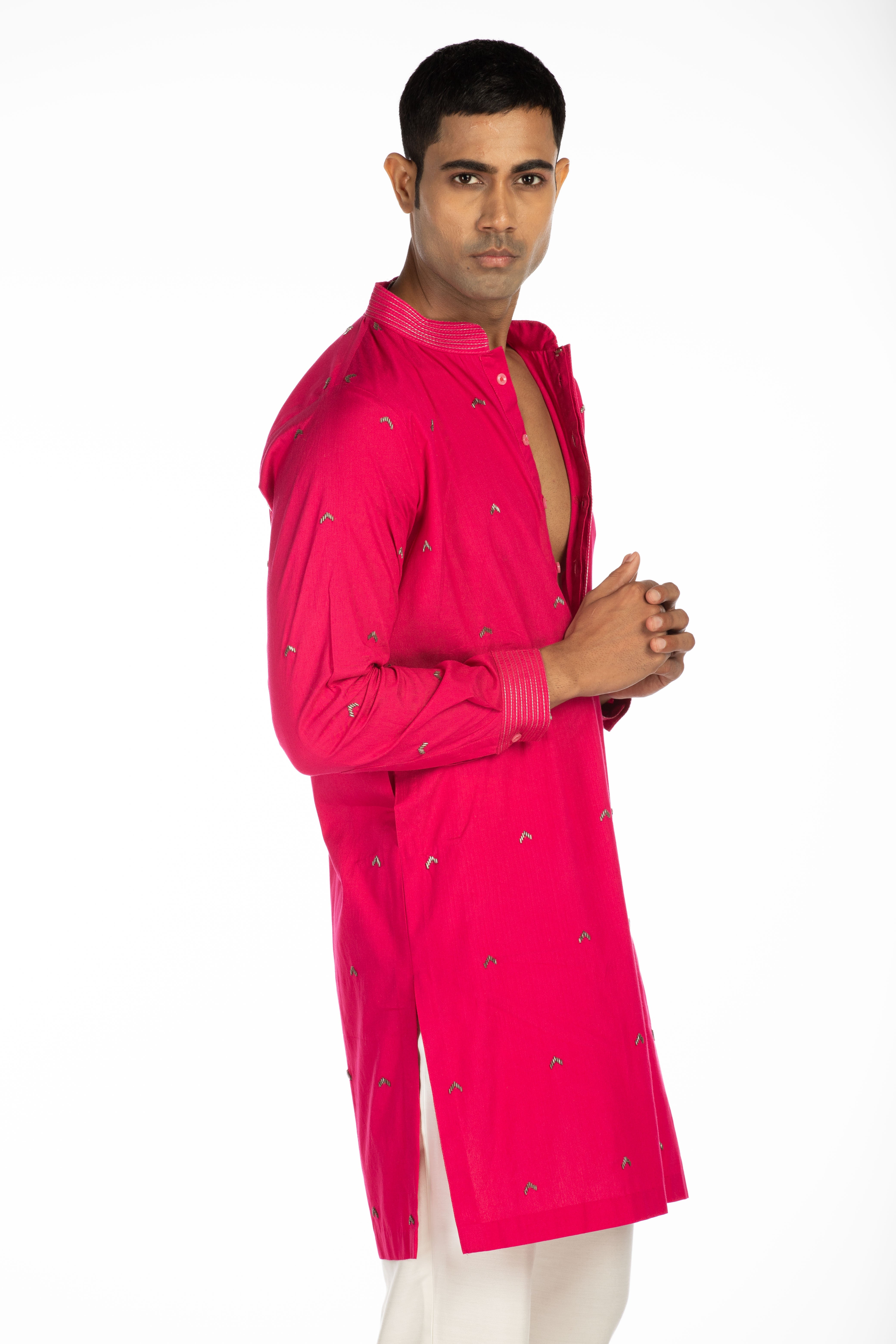 Fuschia Pink Embroidered Set