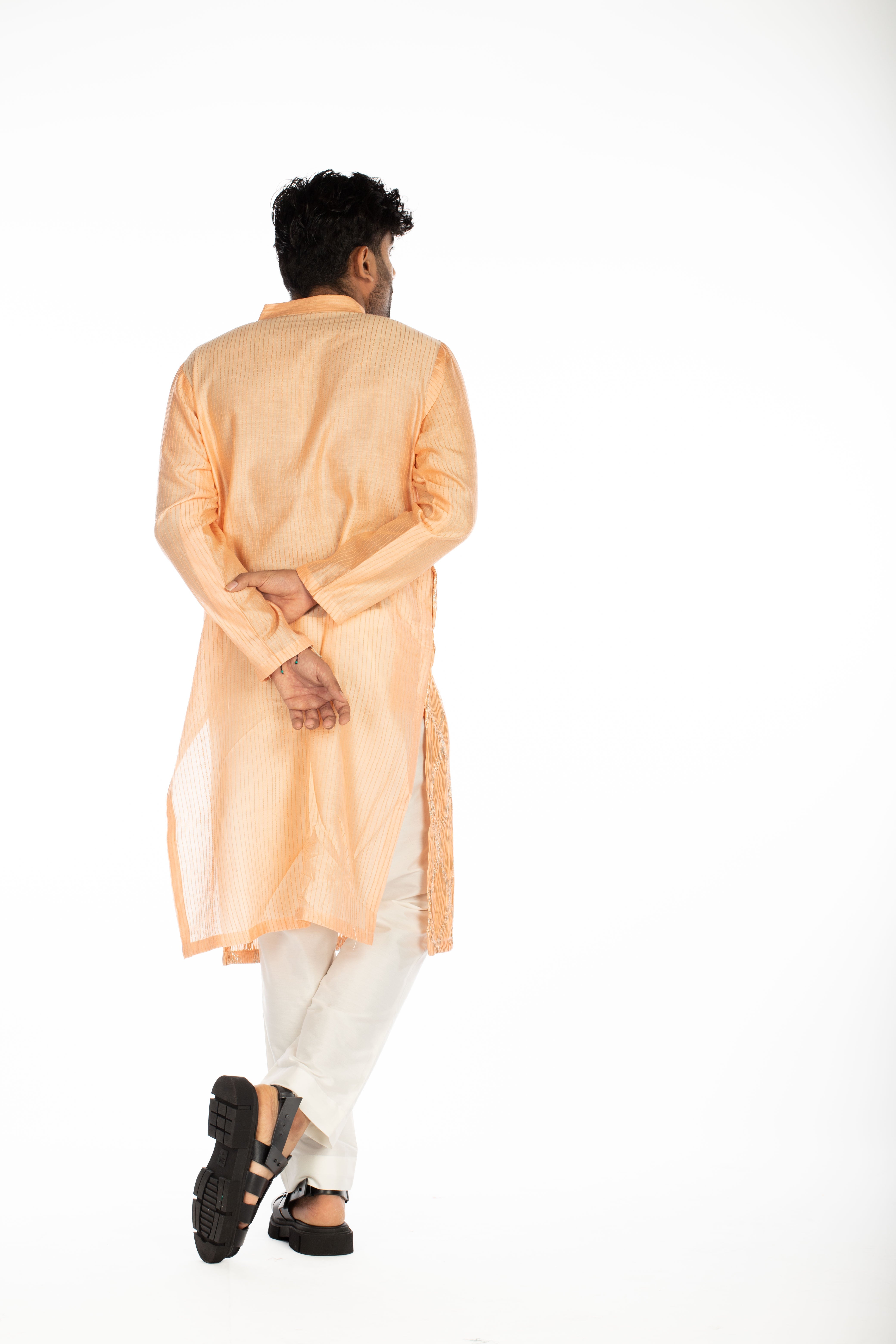 Peach Embroidered Set