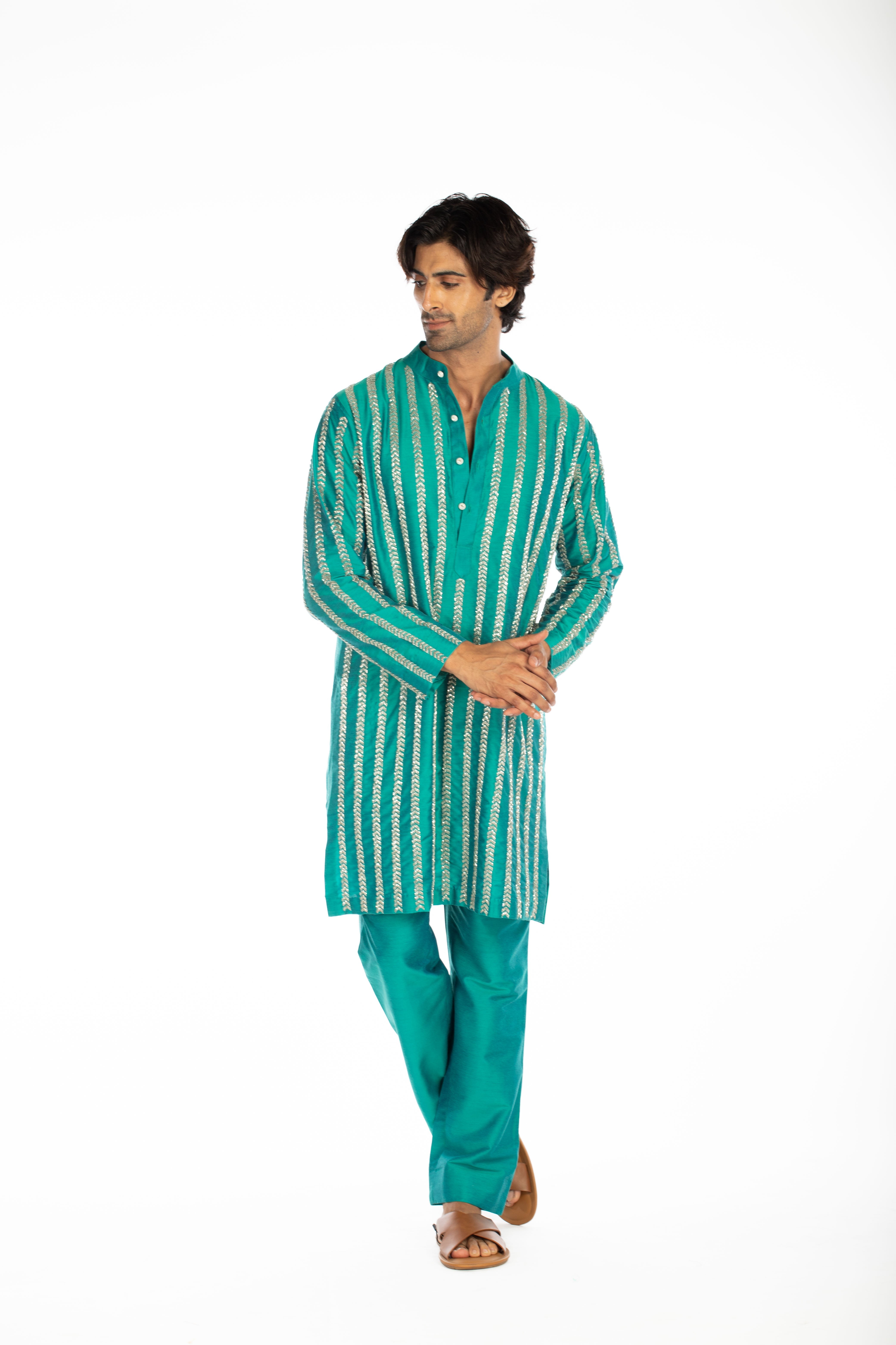 Ice Blue Embroidered Set