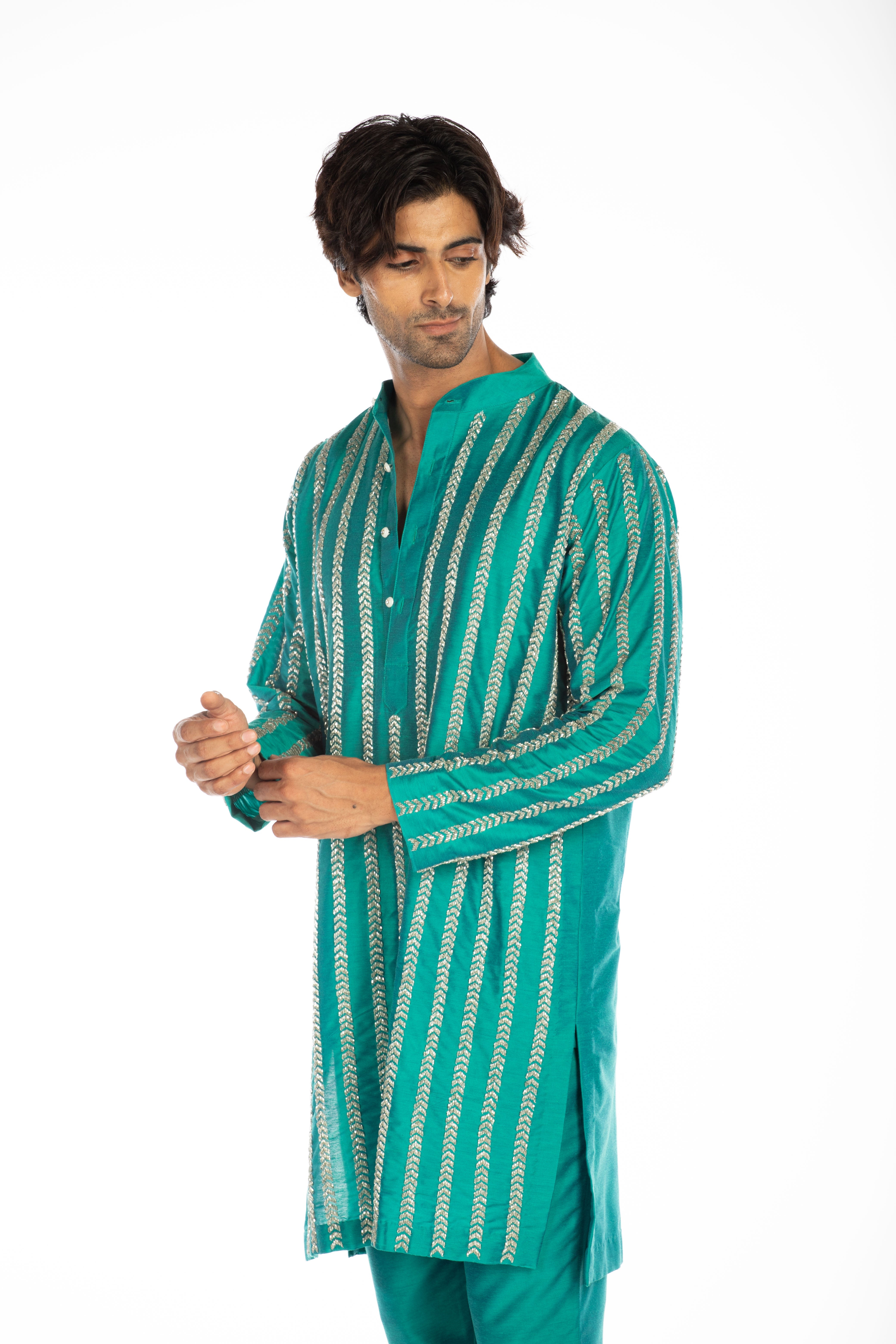 Ice Blue Embroidered Set