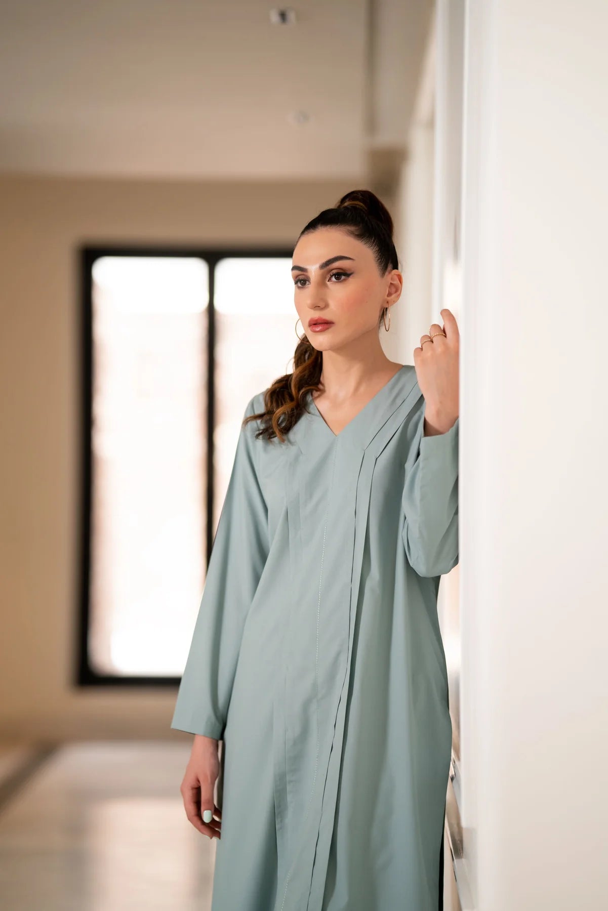 Ice- Blue Kurta With Pants