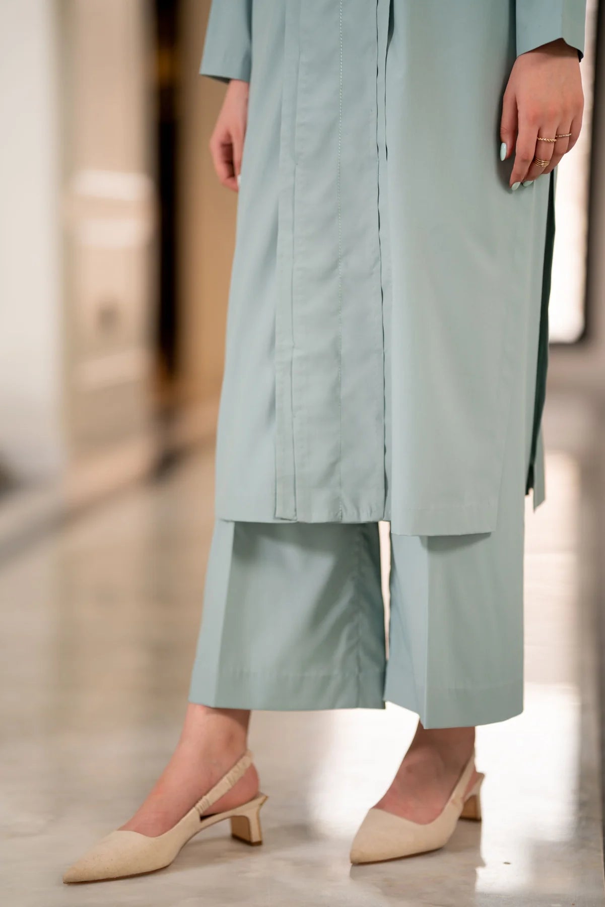 Ice- Blue Kurta With Pants