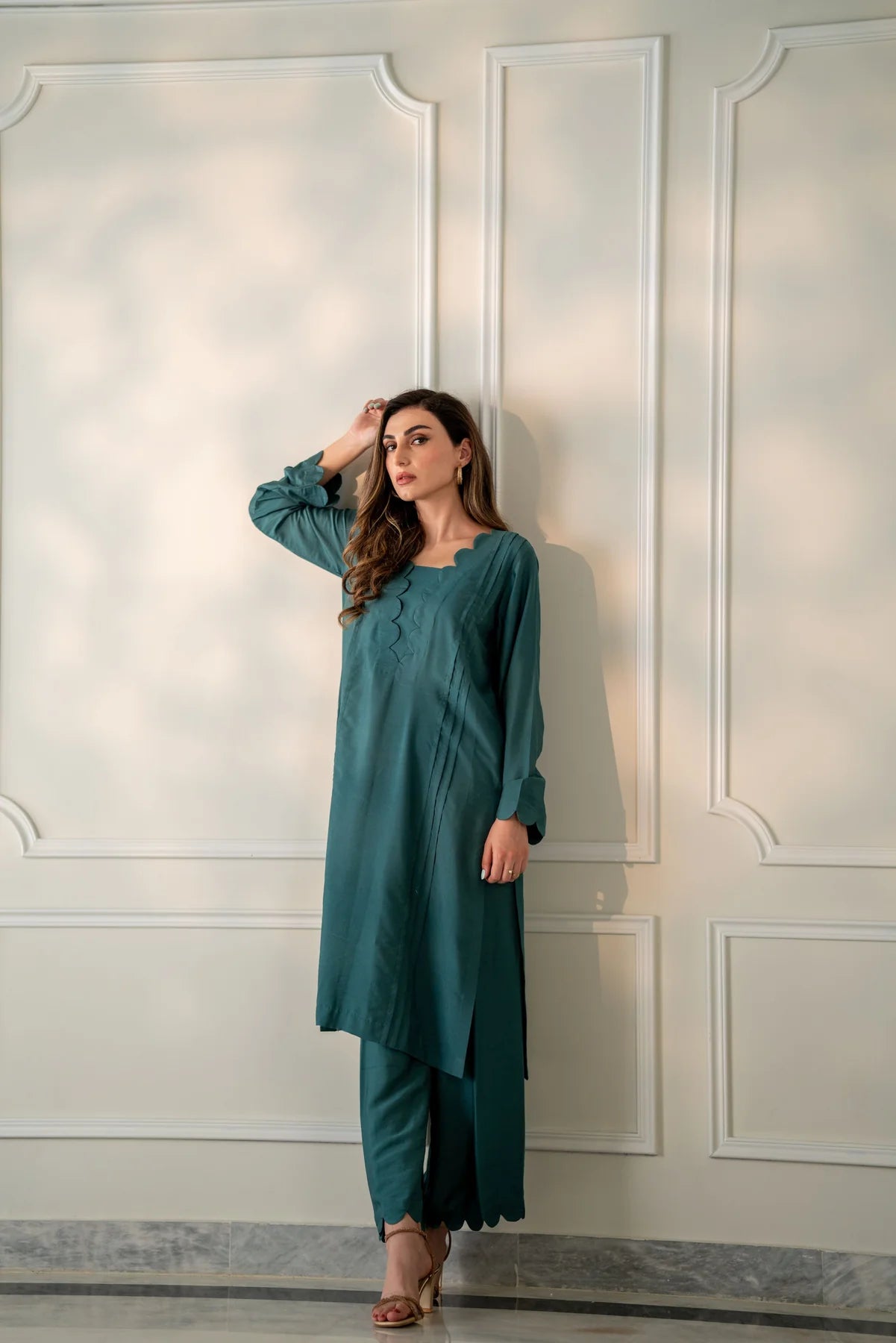 Turquoise Kurta With Pants
