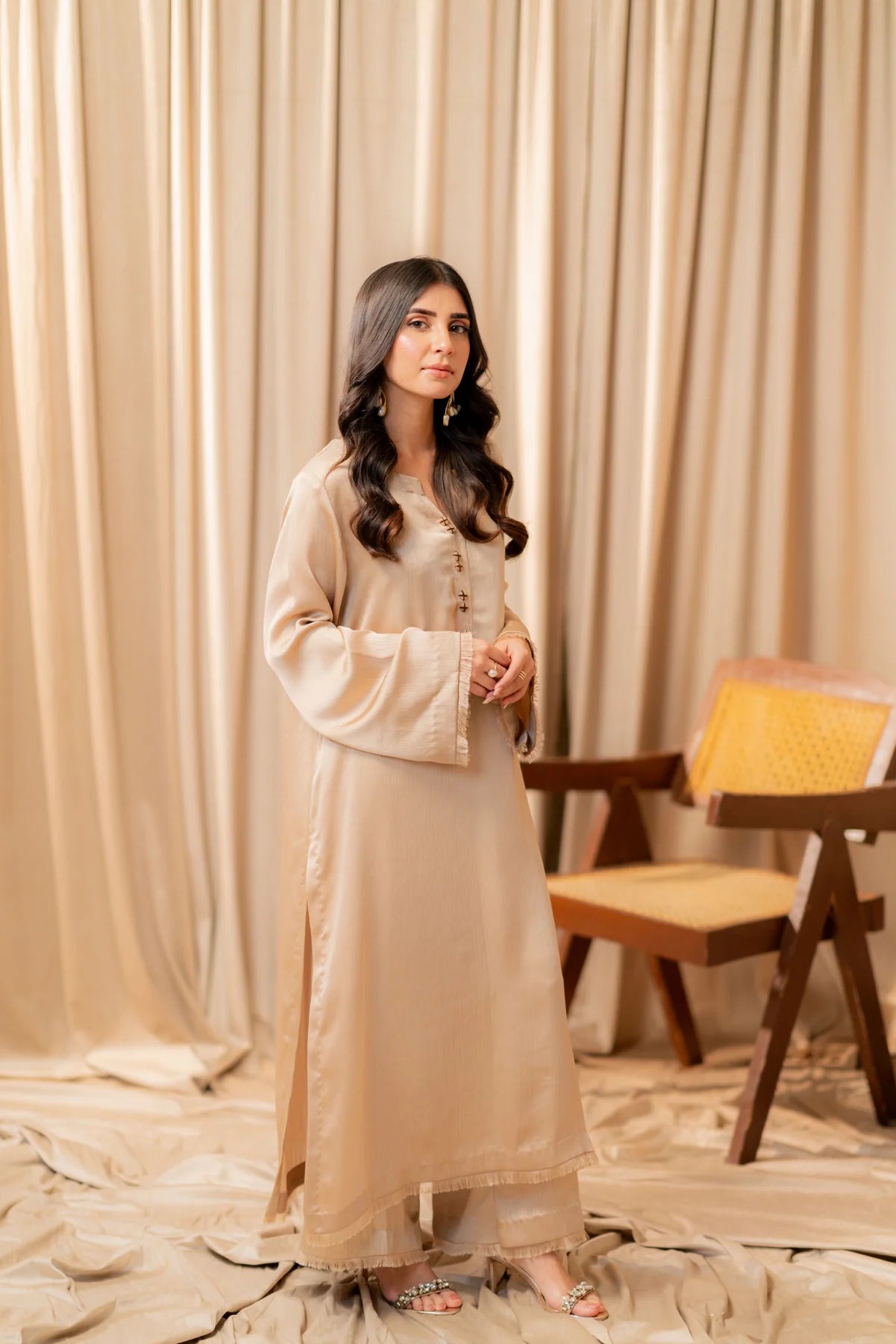 Muted gold Kurta With Pants