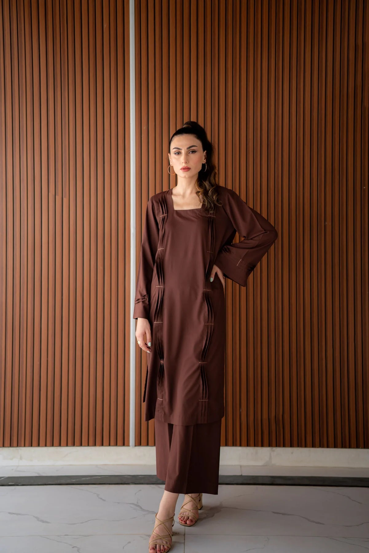 Chocolate brown Kurta With Pants