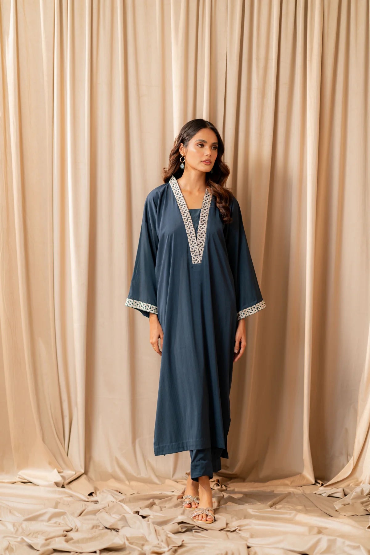 Midnight blue Kurta With Pants