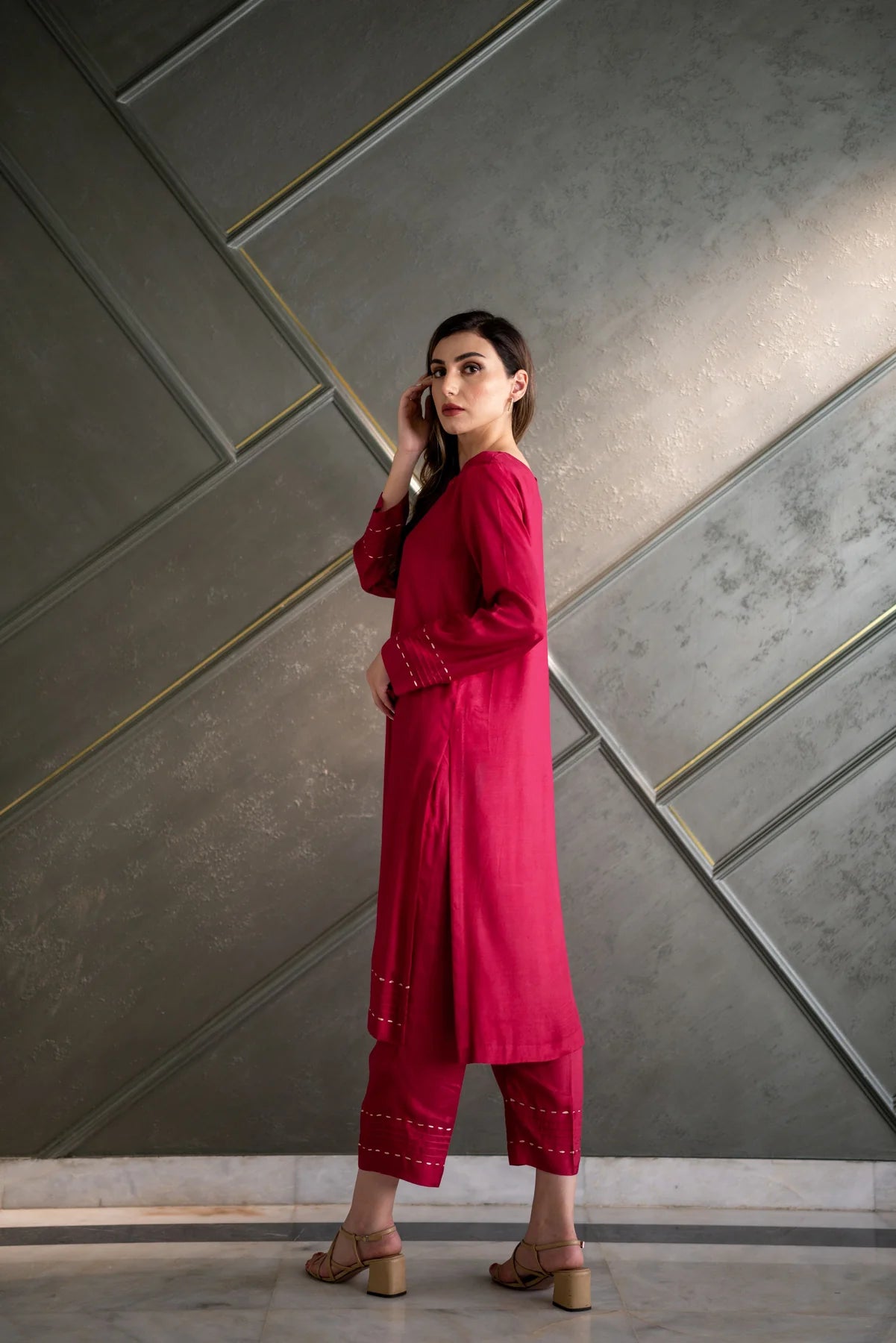 Magenta Pink Kurta With Pants