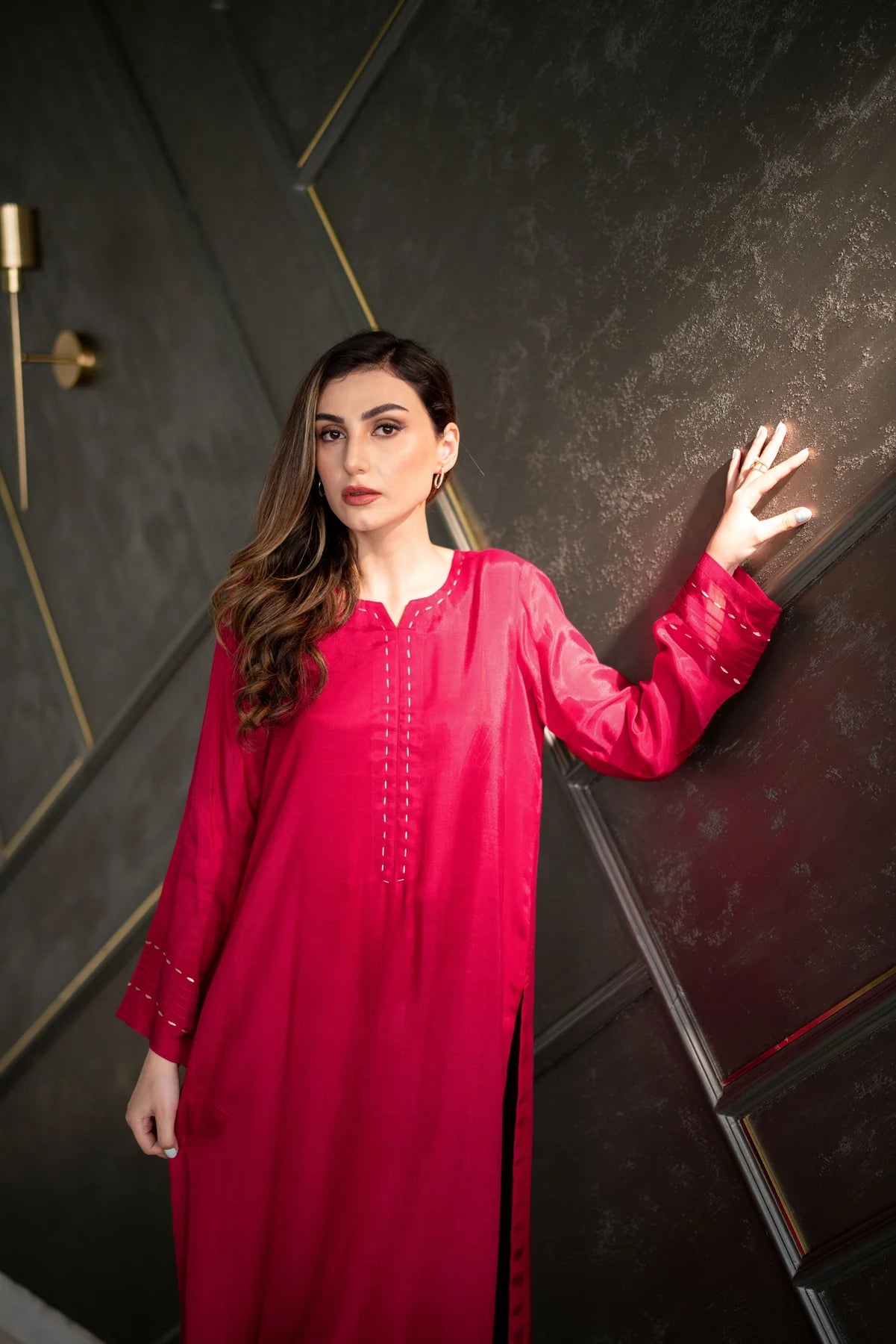 Magenta Pink Kurta With Pants