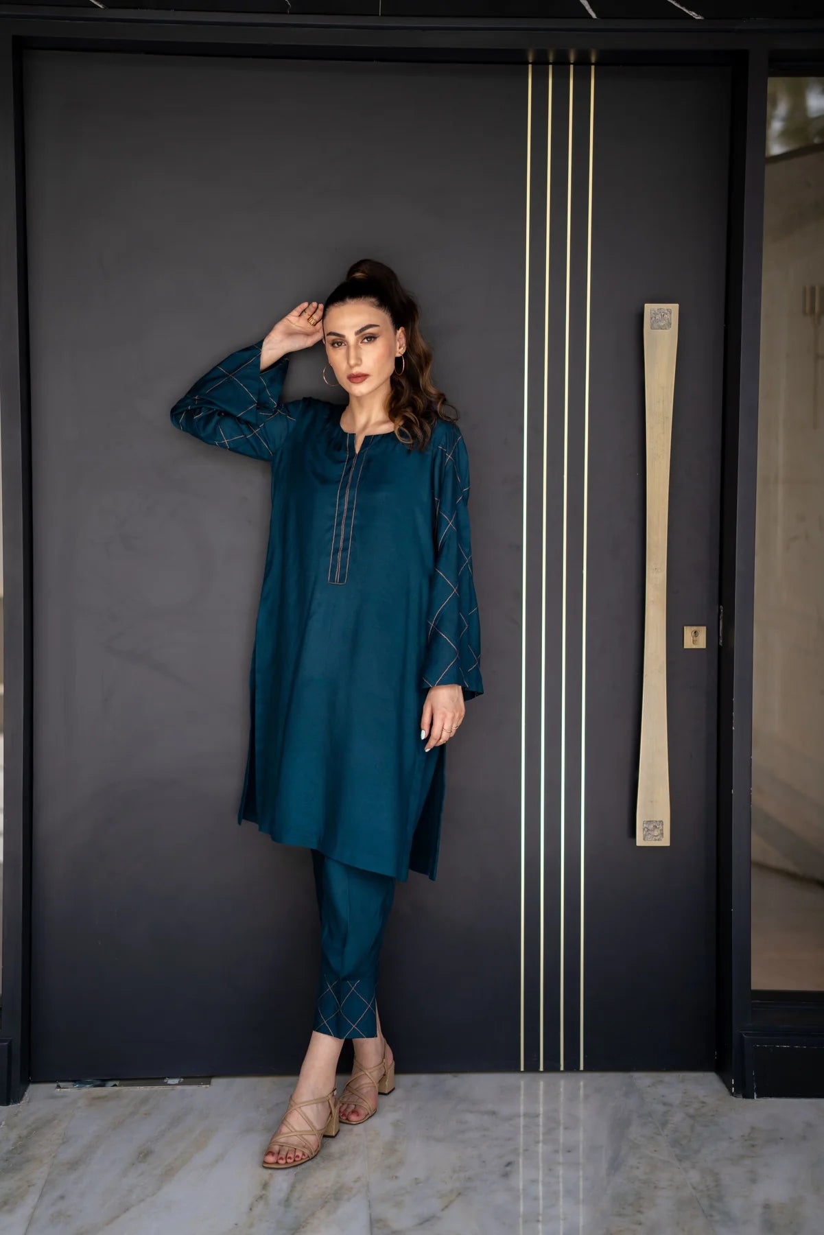 Ocean blue Kurta With Pants