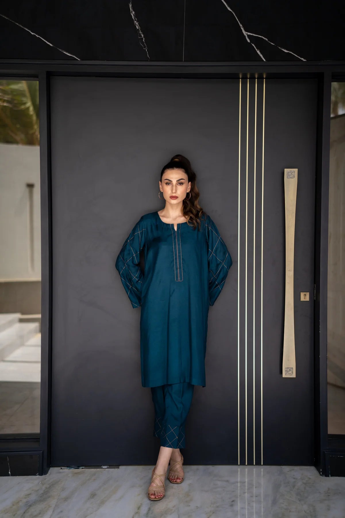 Ocean blue Kurta With Pants