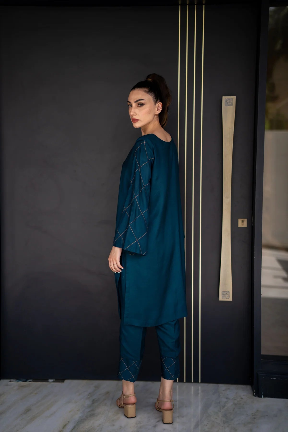 Ocean blue Kurta With Pants