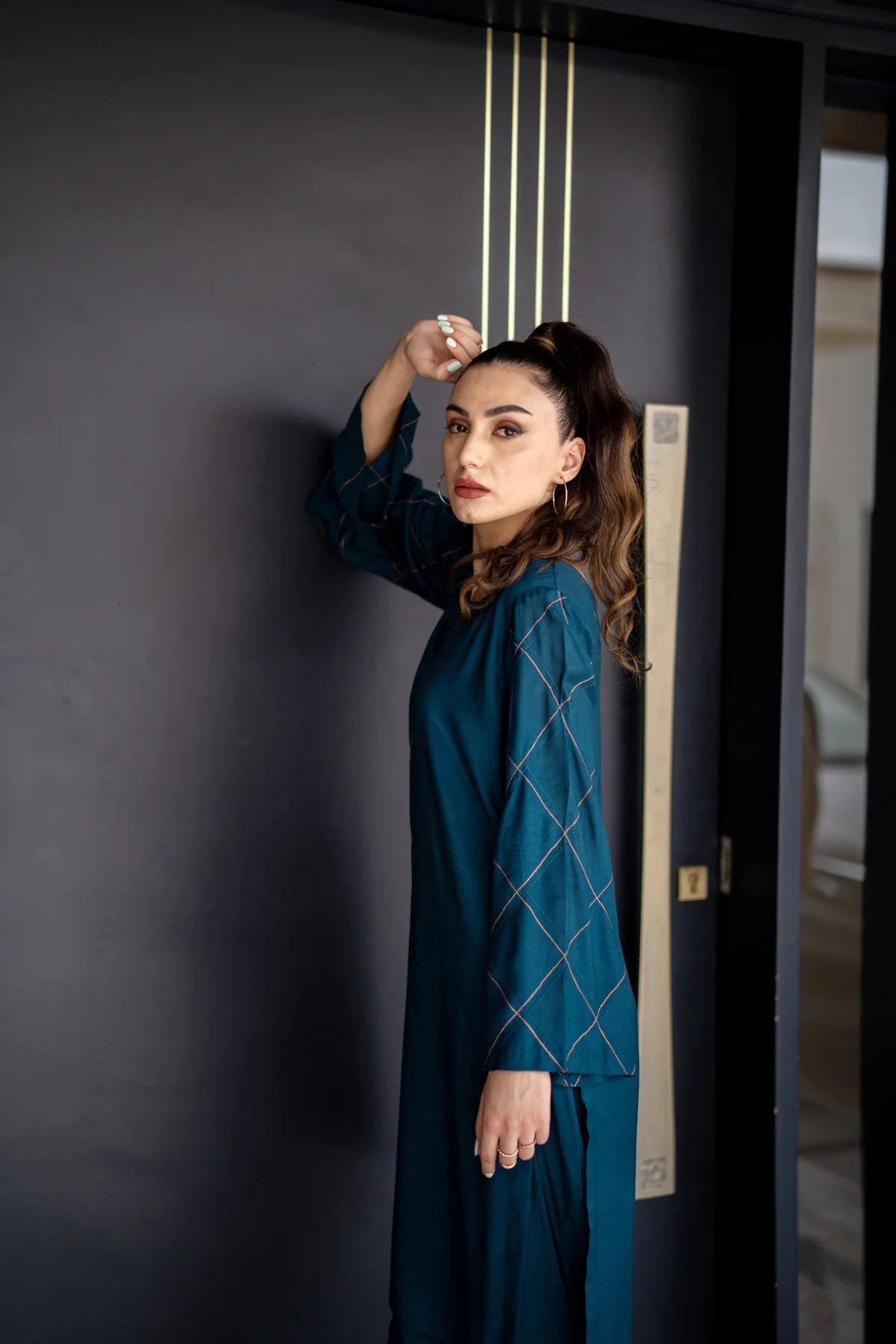 Ocean blue Kurta With Pants