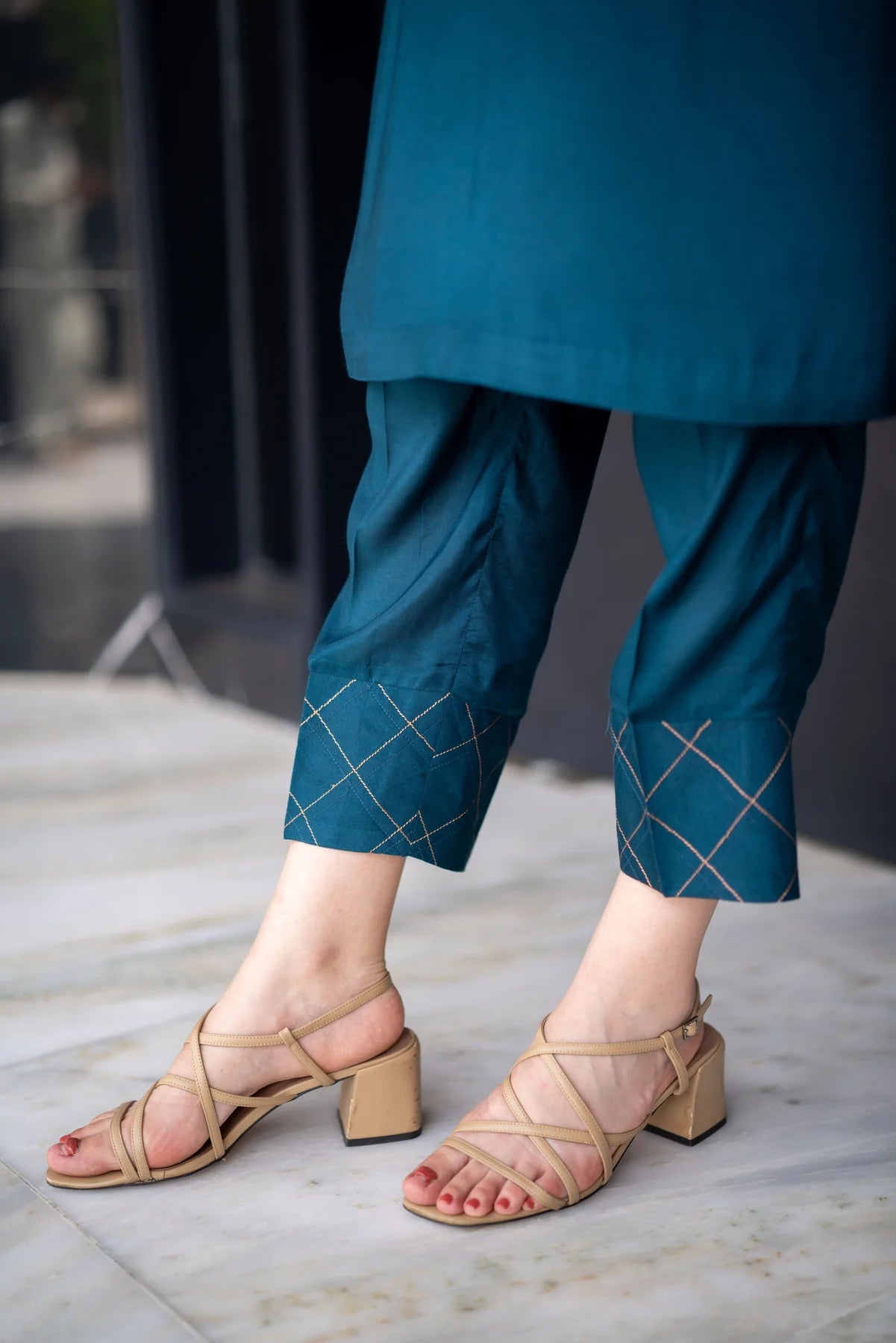 Ocean blue Kurta With Pants