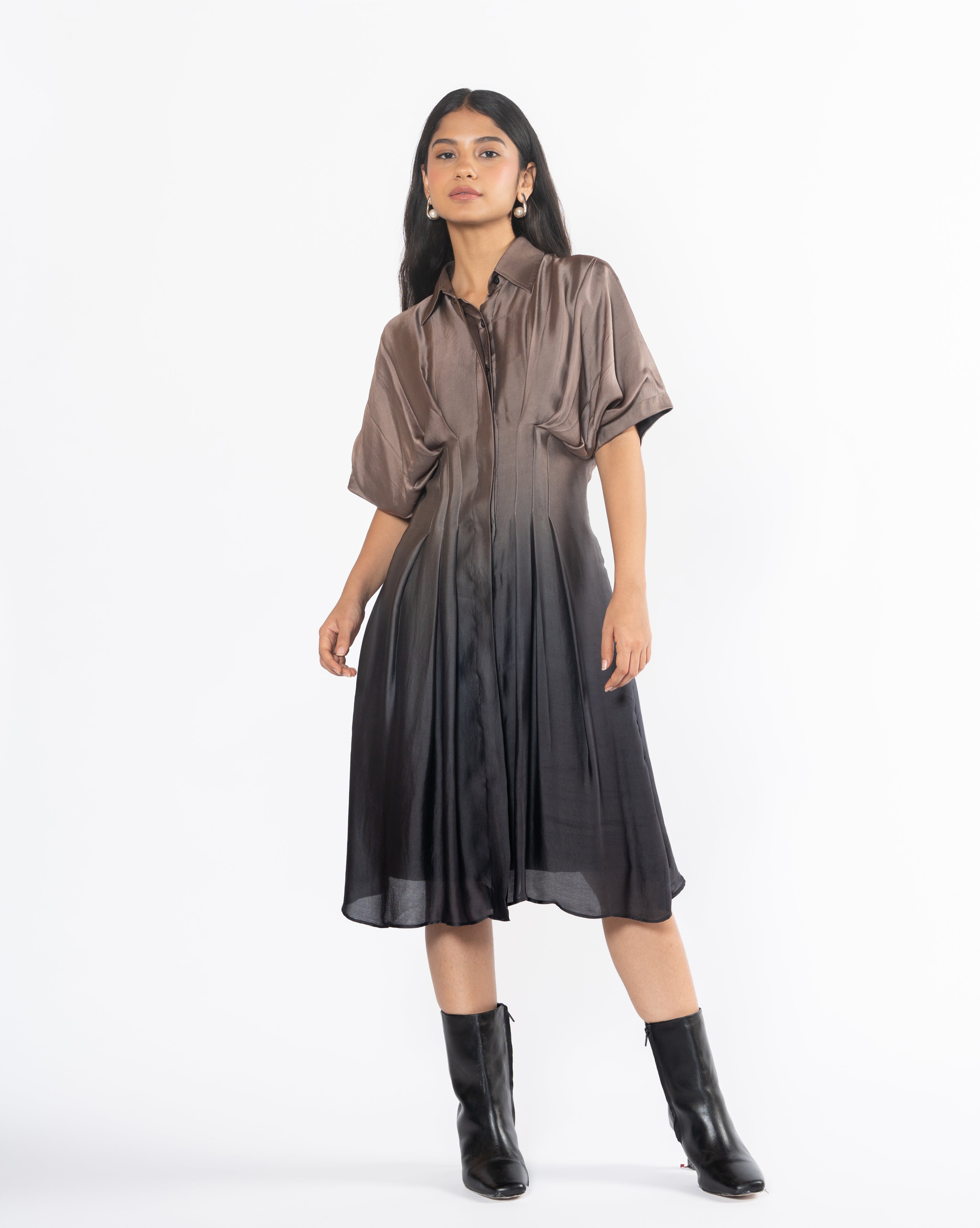 Pleated Shirt Dress