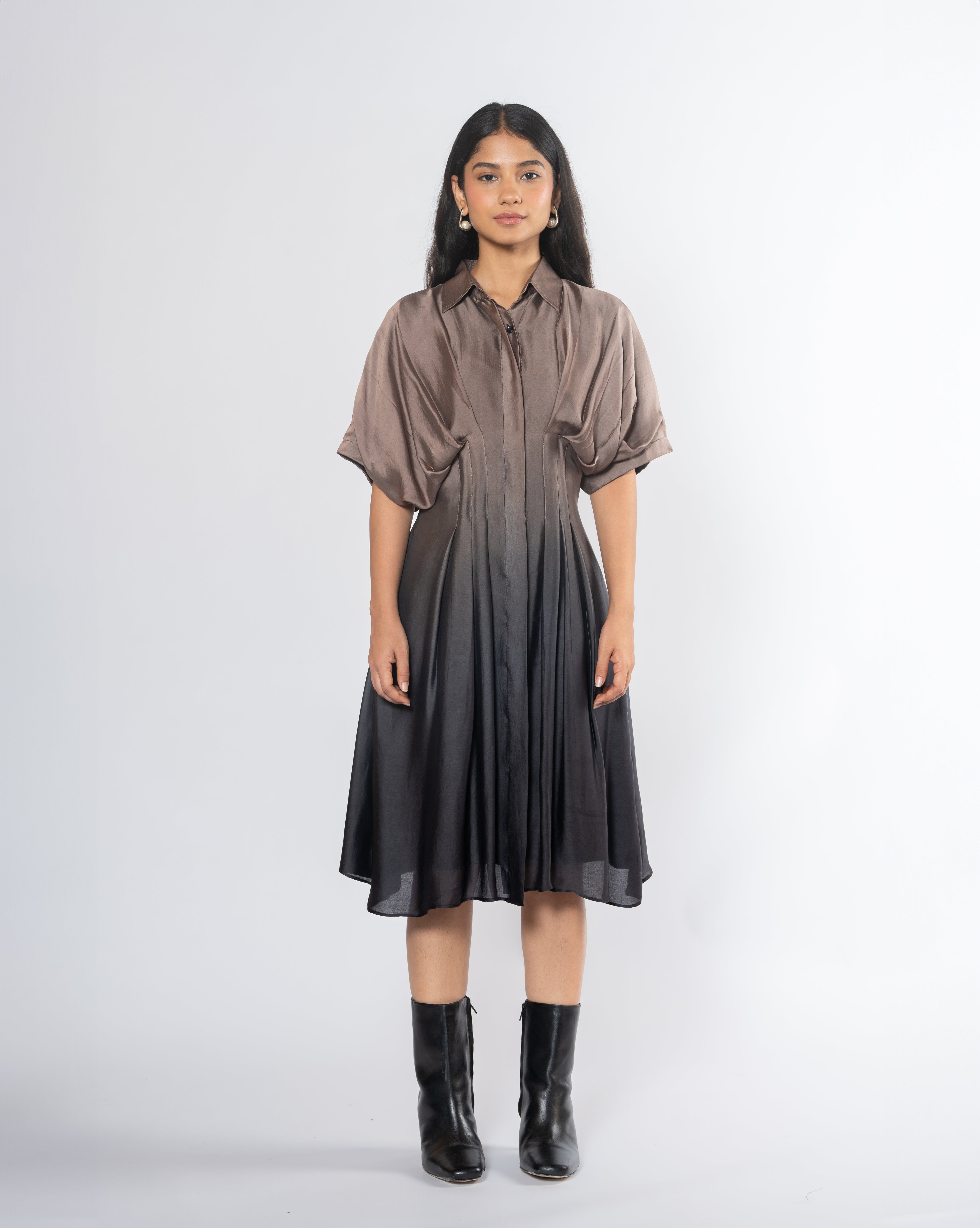 Pleated Shirt Dress