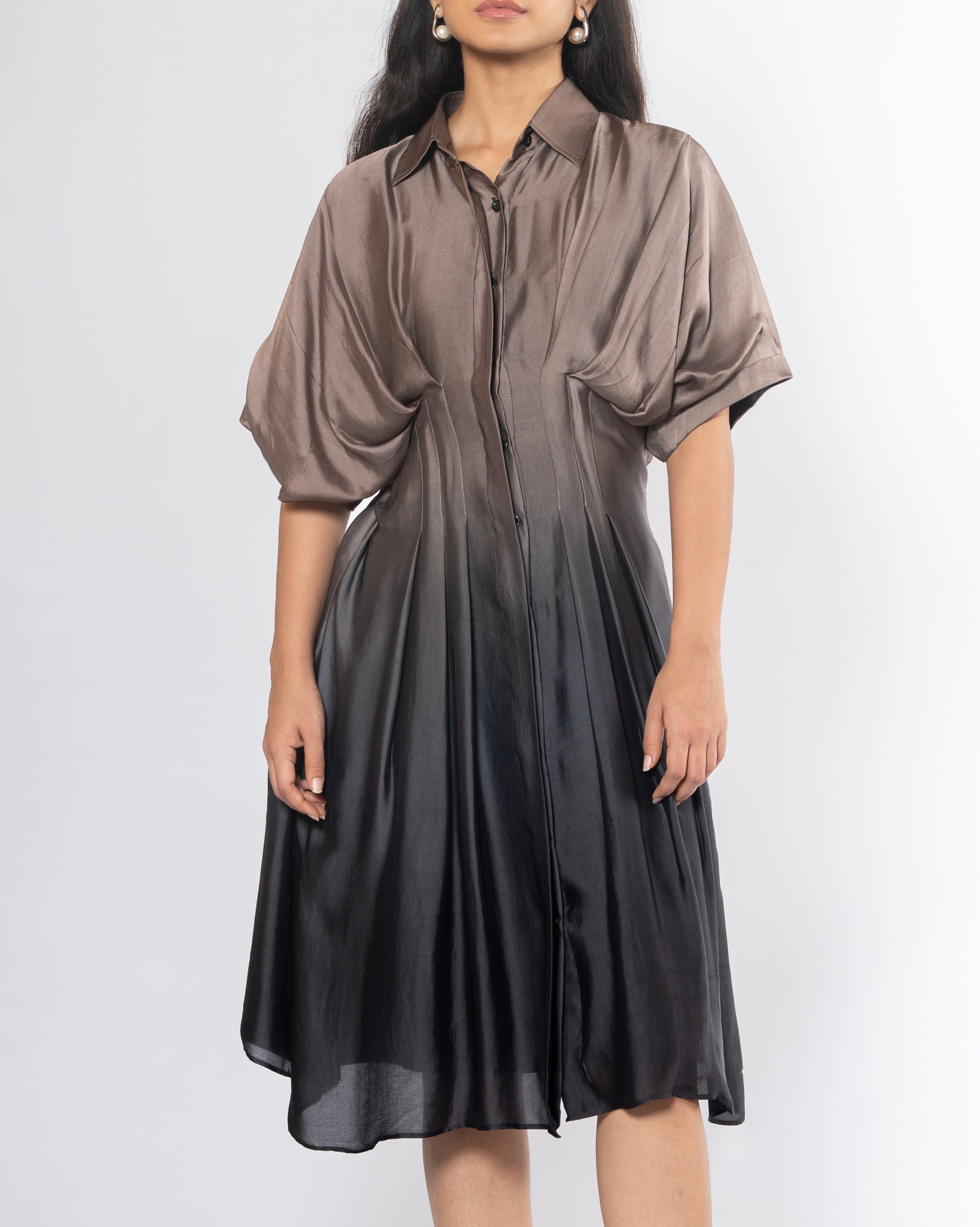 Pleated Shirt Dress