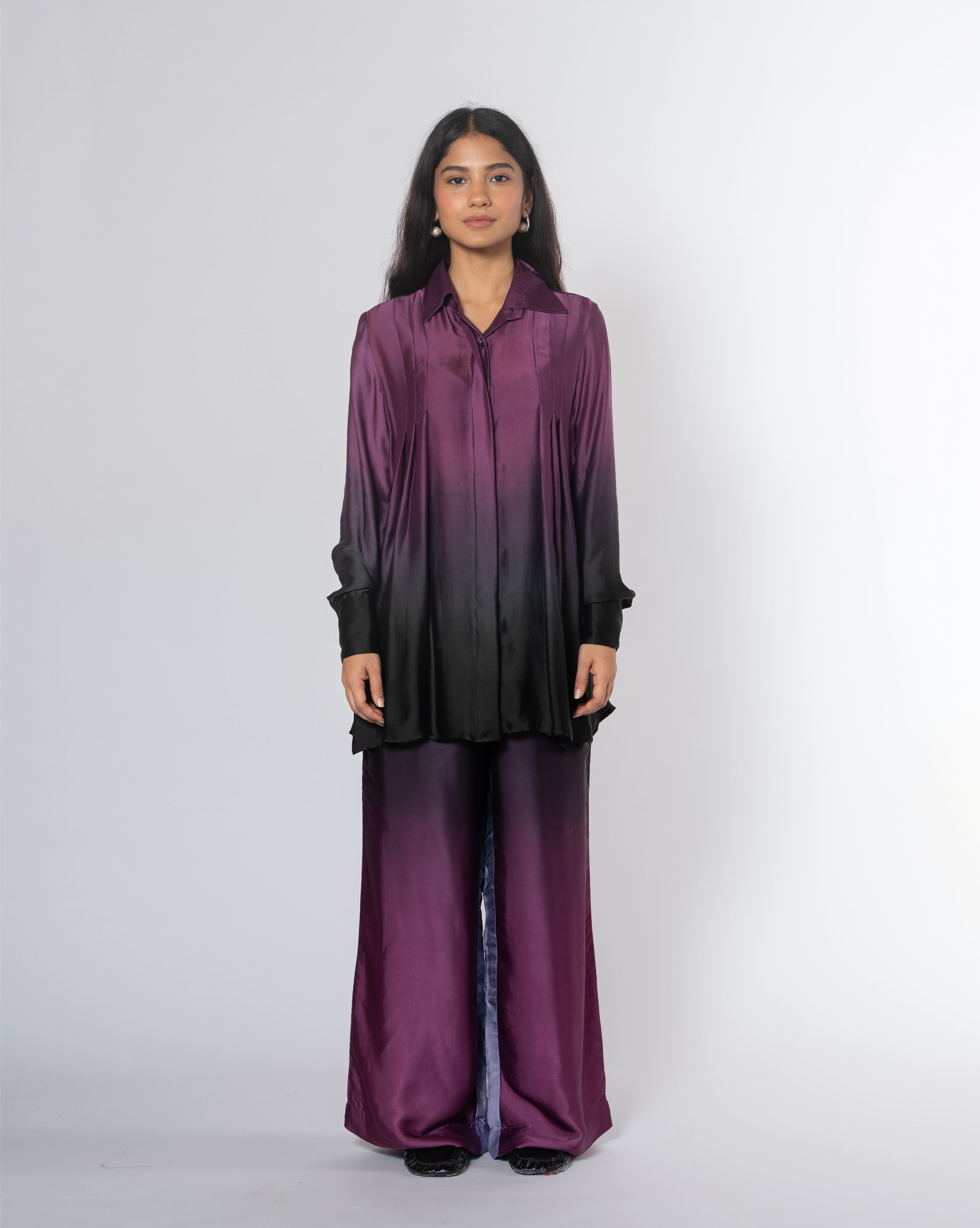 Pleated Shirt Coord