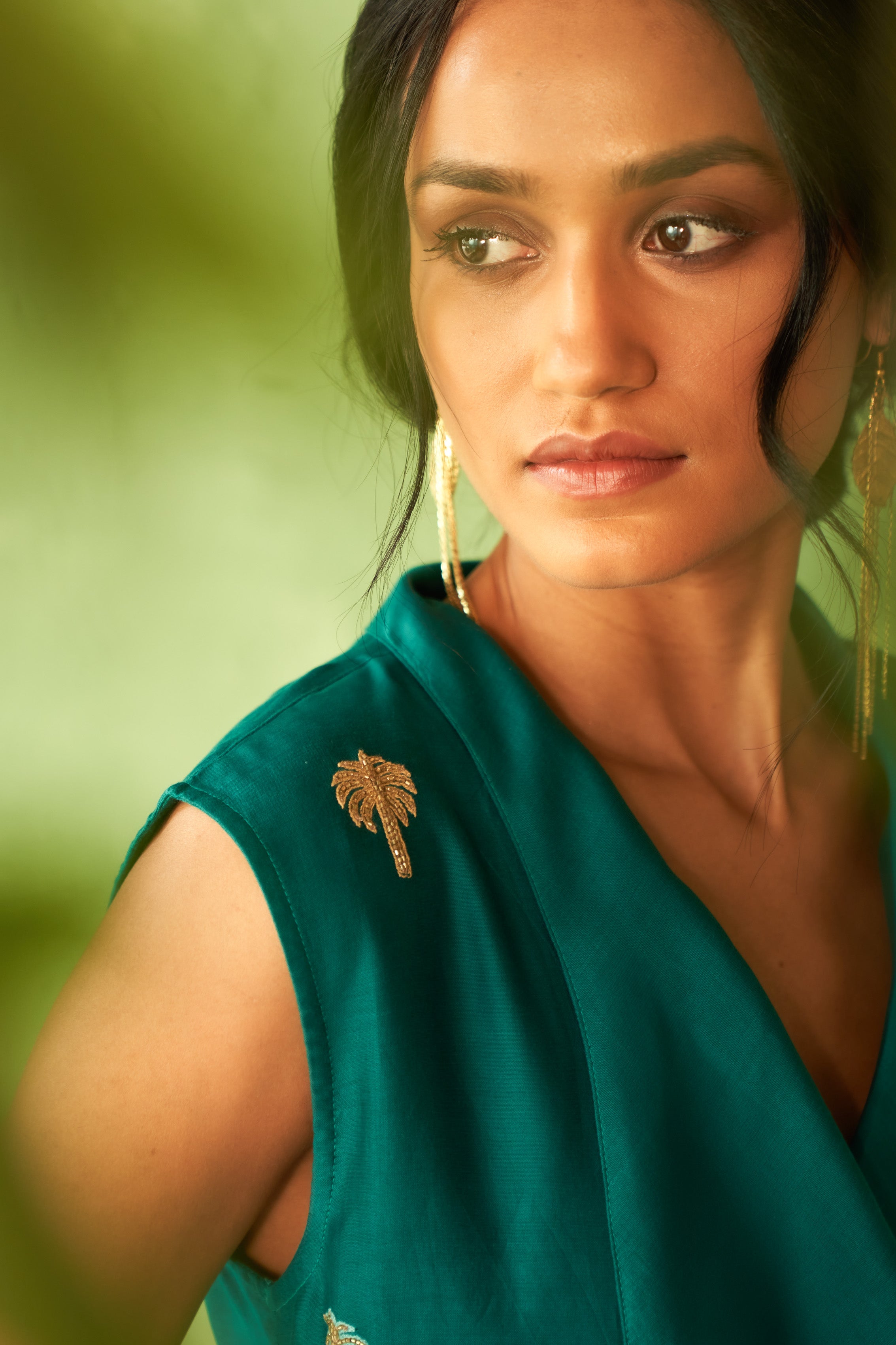 Palm Tree Embroidered Co-Ord Set