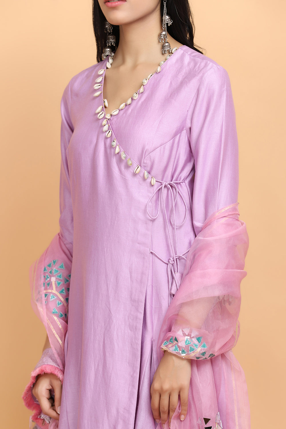 Lilac Angrakha Suit Set - Auraya Fashion - - #tag1# - #tag2# - #tag3# - #tag3#