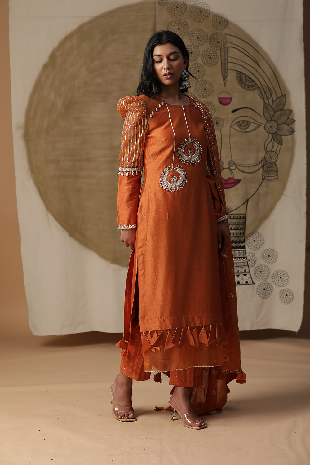 Burnt Orange Bali Suit - Auraya Fashion - - #tag1# - #tag2# - #tag3# - #tag3#