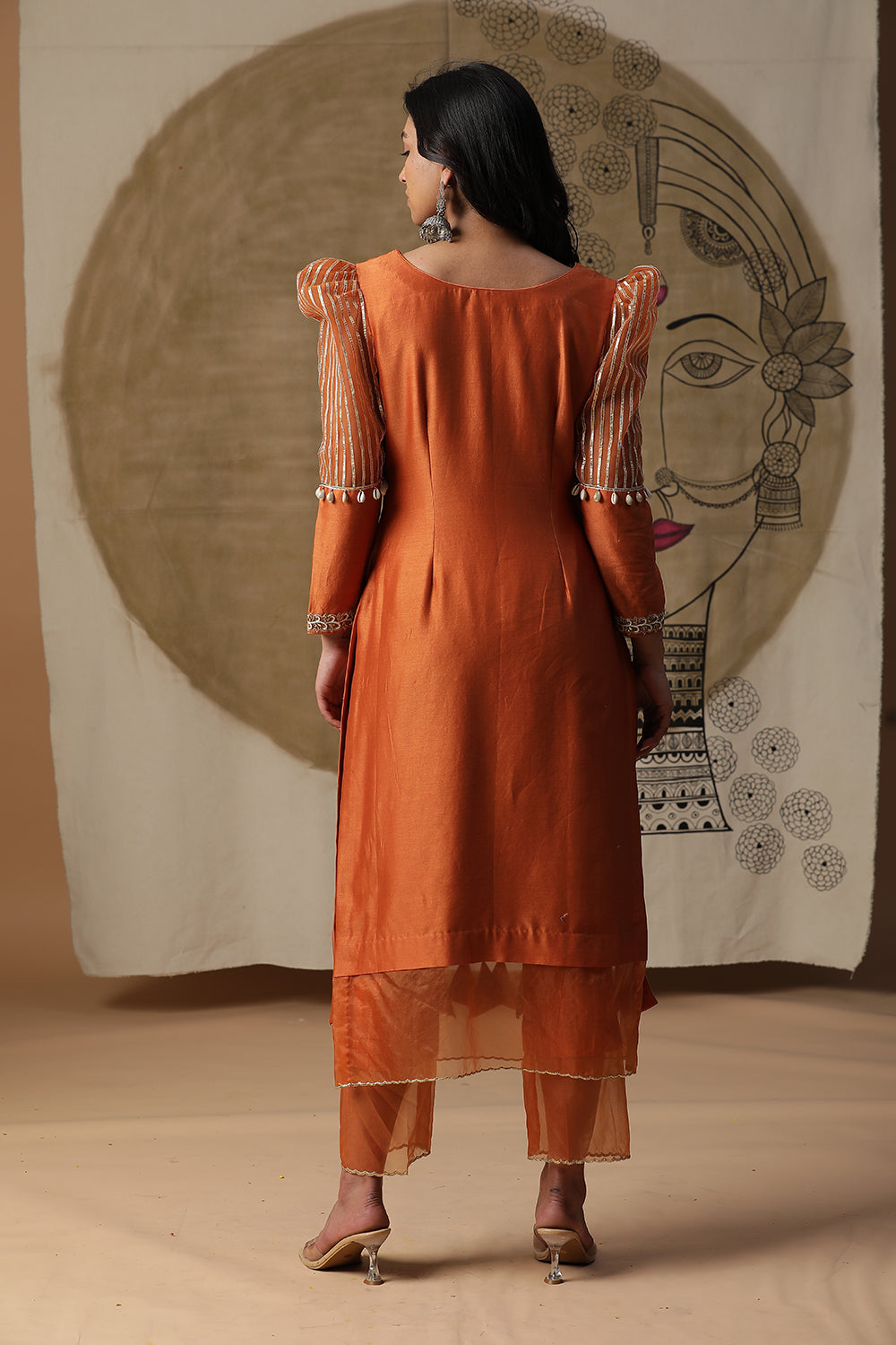 Burnt Orange Palki Suit Set - Auraya Fashion - - #tag1# - #tag2# - #tag3# - #tag3#