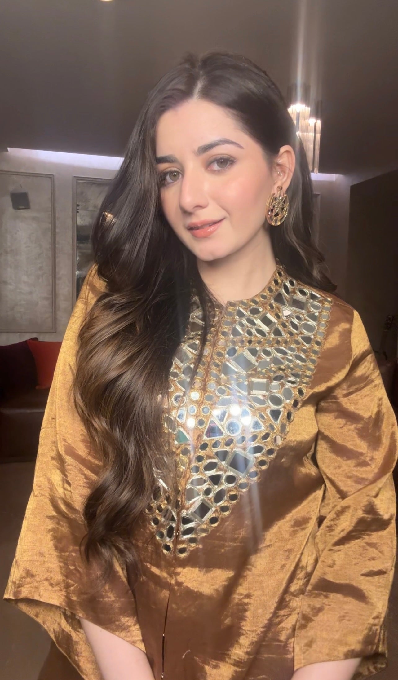 CY Mahima In Tissue Jacket & Pants Set By 29 India Closeup 1