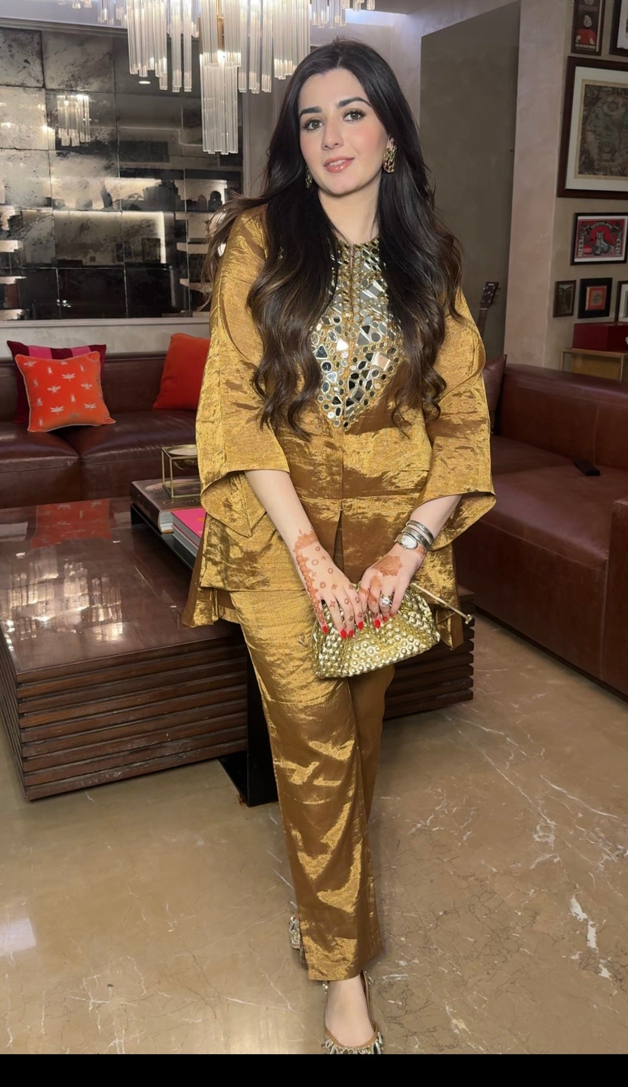 CY Mahima In Tissue Jacket & Pants Set By 29 India Front 1