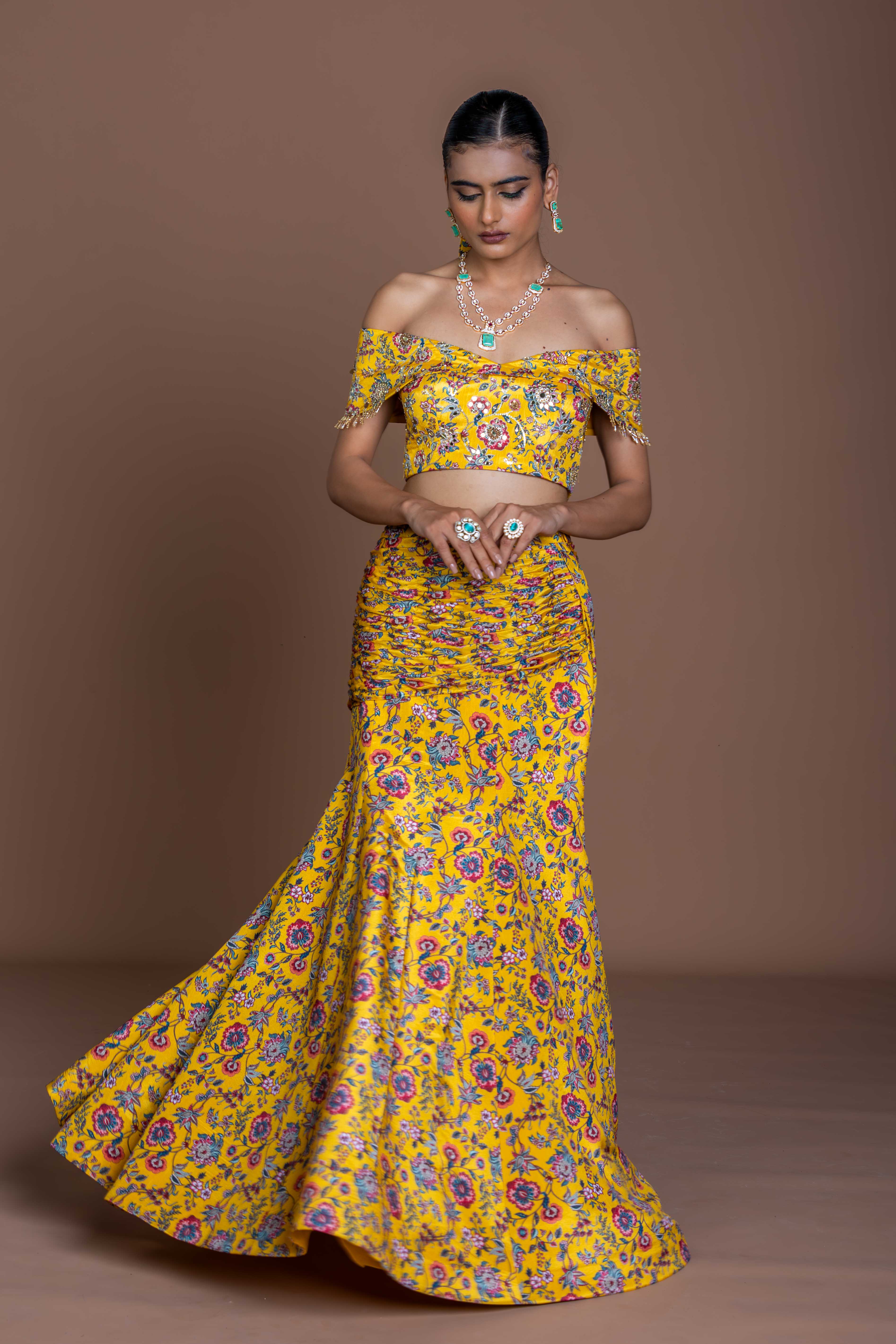 Mermaid Mustard Skirt coord set