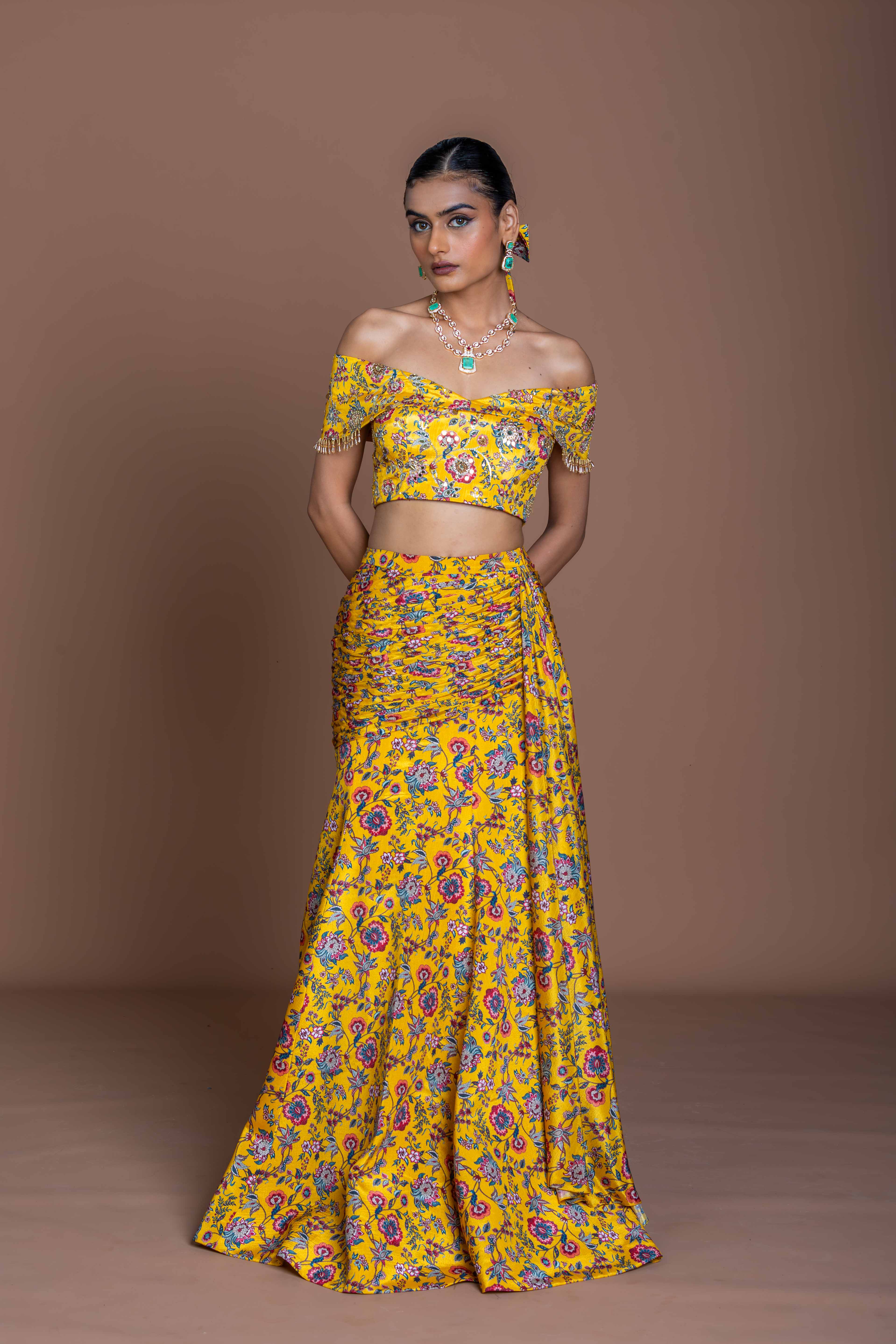 Mermaid Mustard Skirt coord set