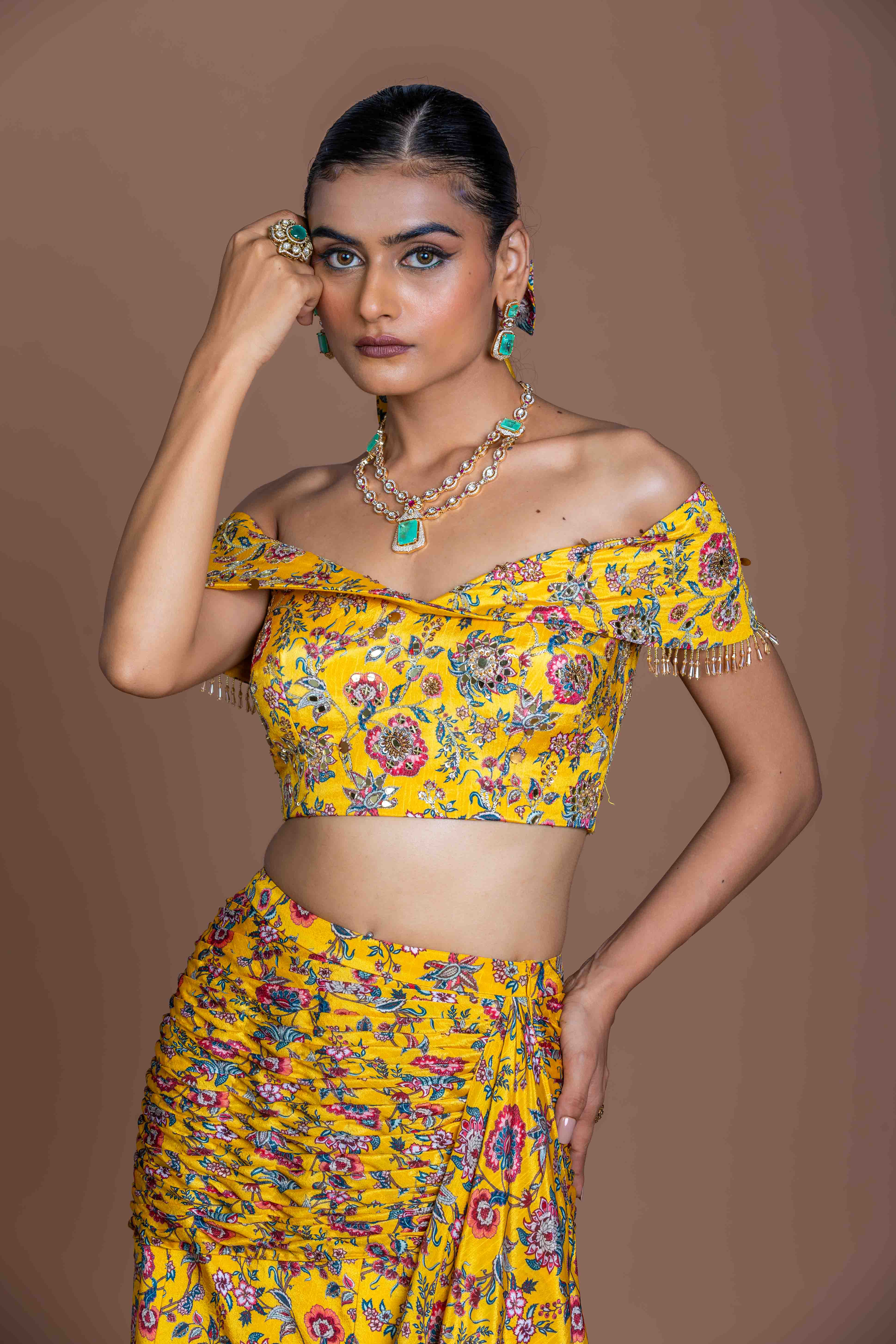 Mermaid Mustard Skirt coord set